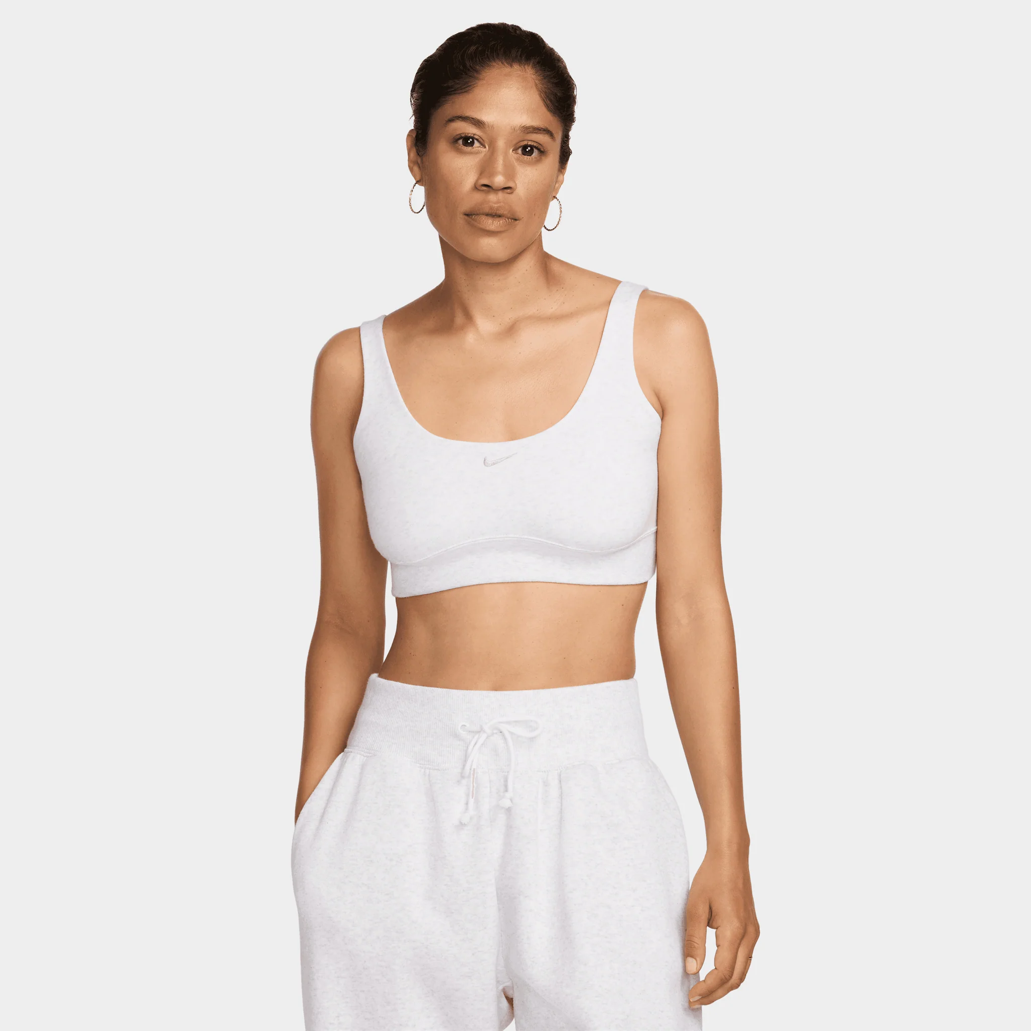 Nike Sportswear Women's Chill Terry Cropped Tank Top Birch Heather / Lt Orewood Brn