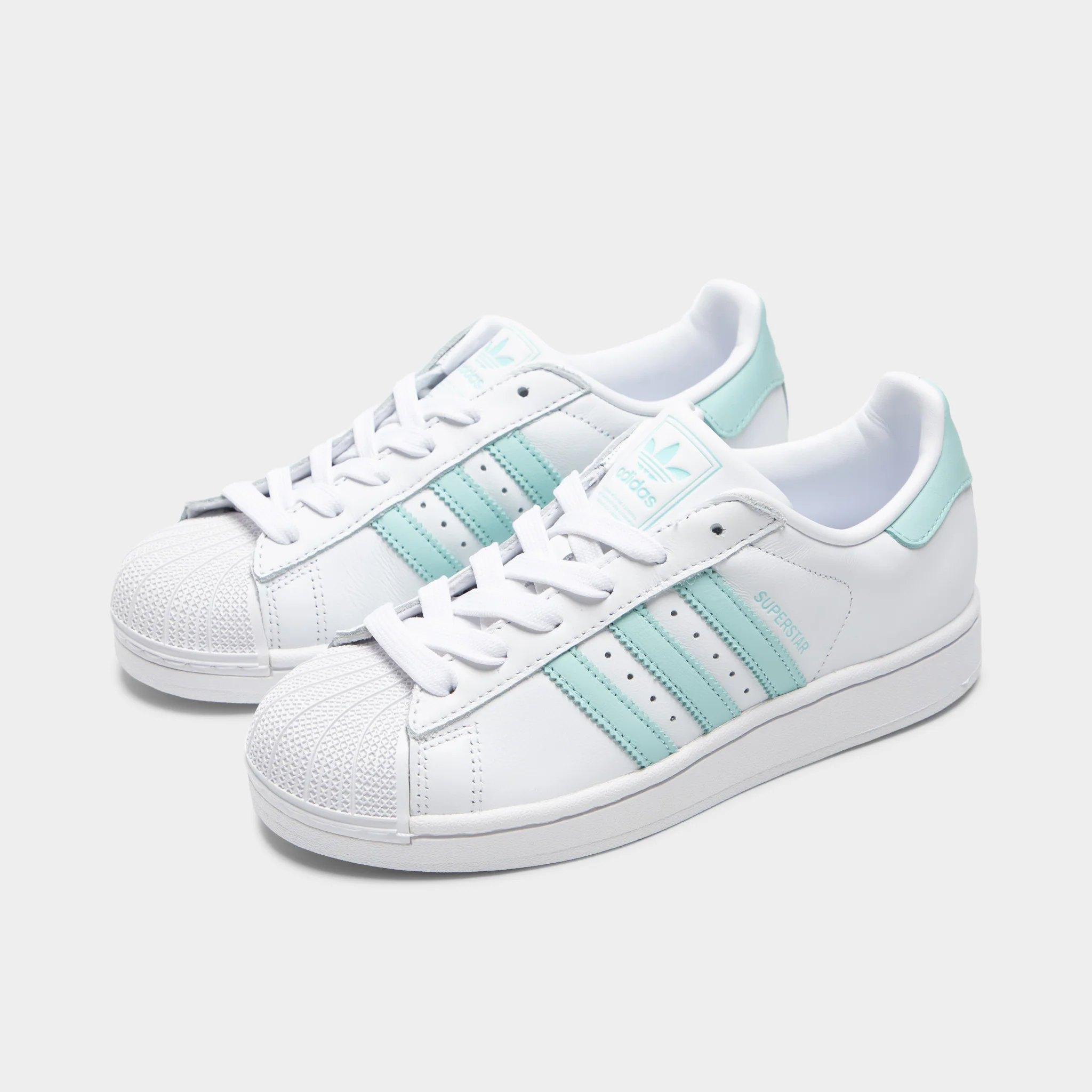 adidas Women's Superstar II White / Semi Flash Aqua - Easy Mint