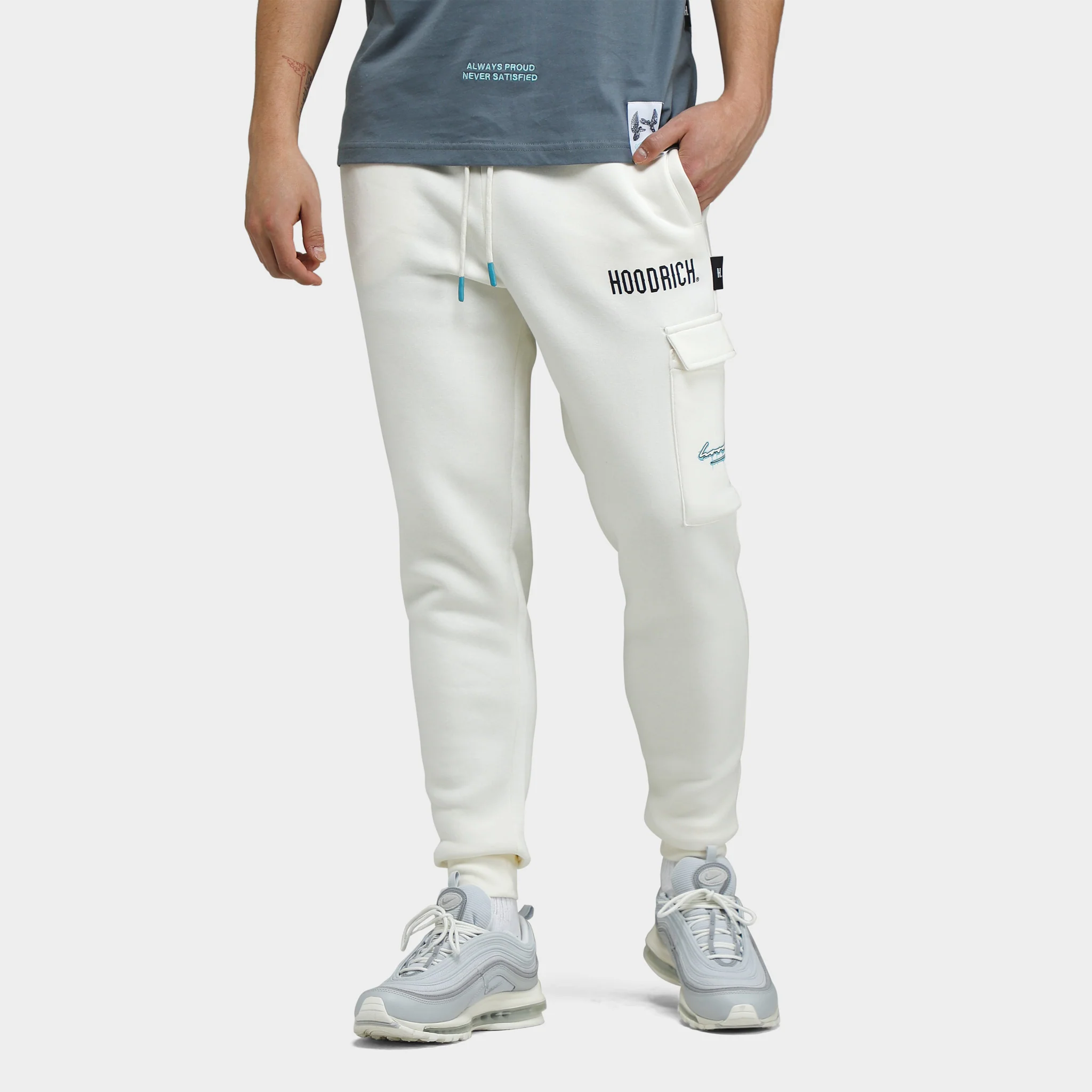 Hoodrich Splatter Joggers Blanc De Blanc / Black - Radiance Blue
