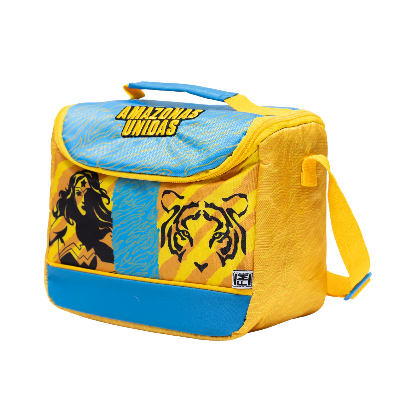 LONCHERA WONDER WOMAN X TIGRES AMARILLA
