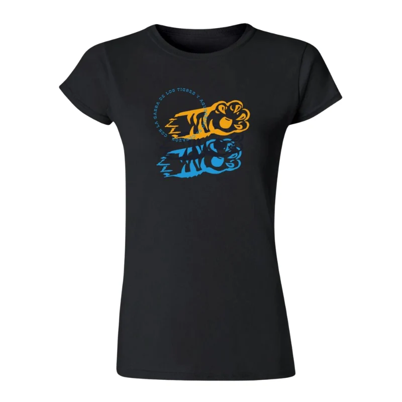 TSHIRT CON LA GARRA DE LOS TIGRES MUJER NEGRA