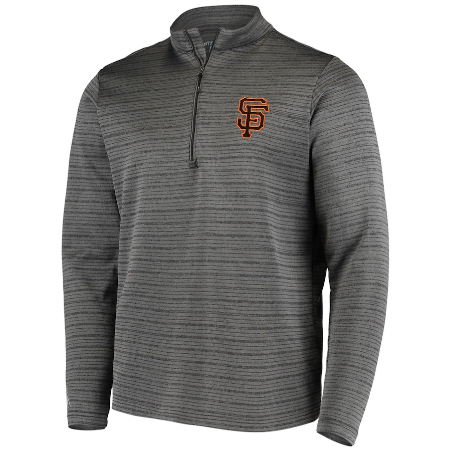 San Francisco Giants Antigua Frontier Quarter-Zip Pullover Jacket - Gray