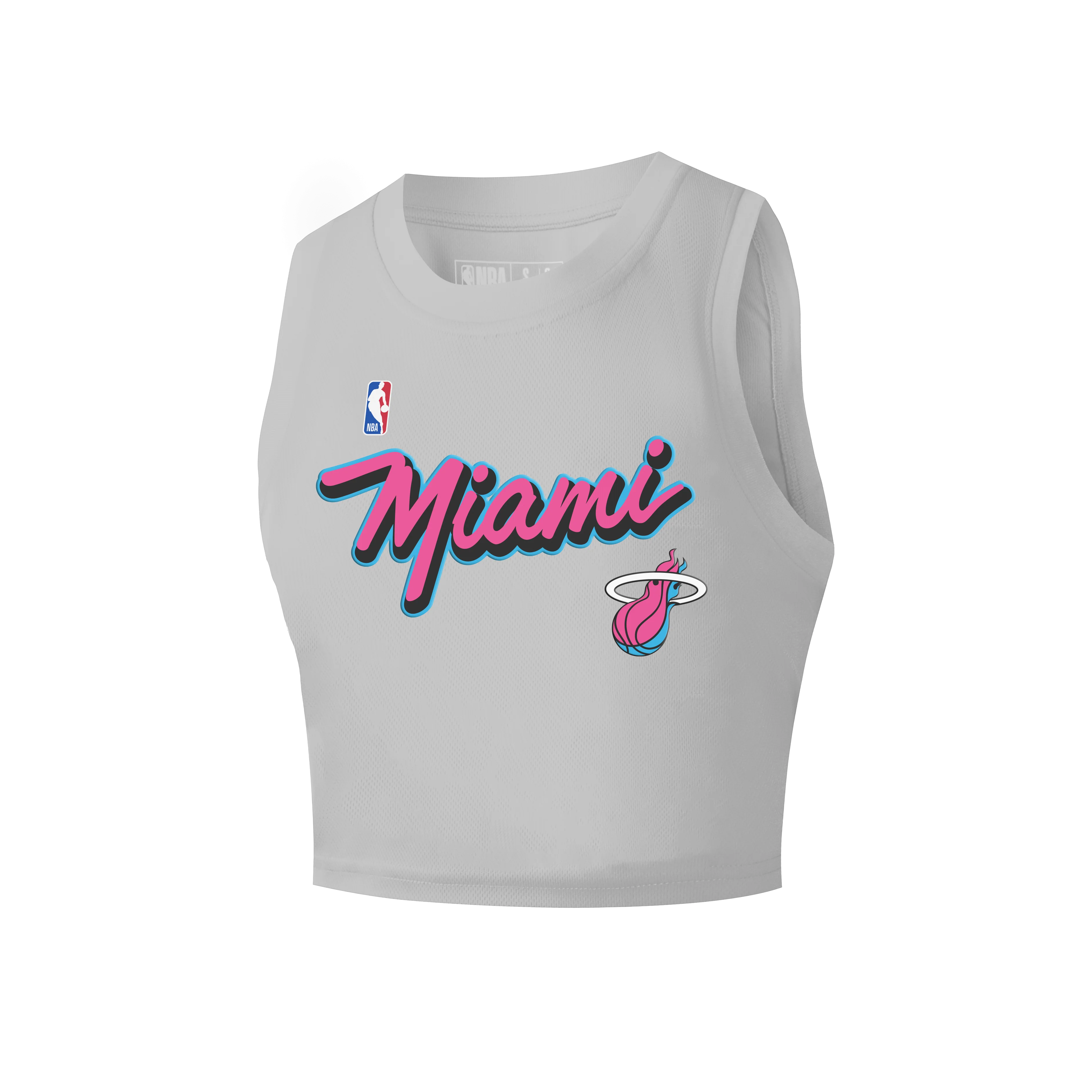 NBA Team Print Cropped Tank - WHITE HEAT