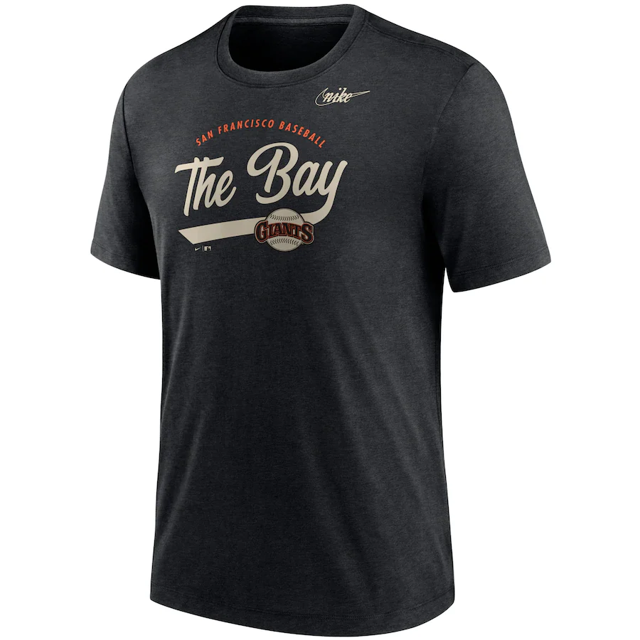 Nike San Francisco Giants Cooperstown Nickname Tri-Blend T-Shirt - Heather Black