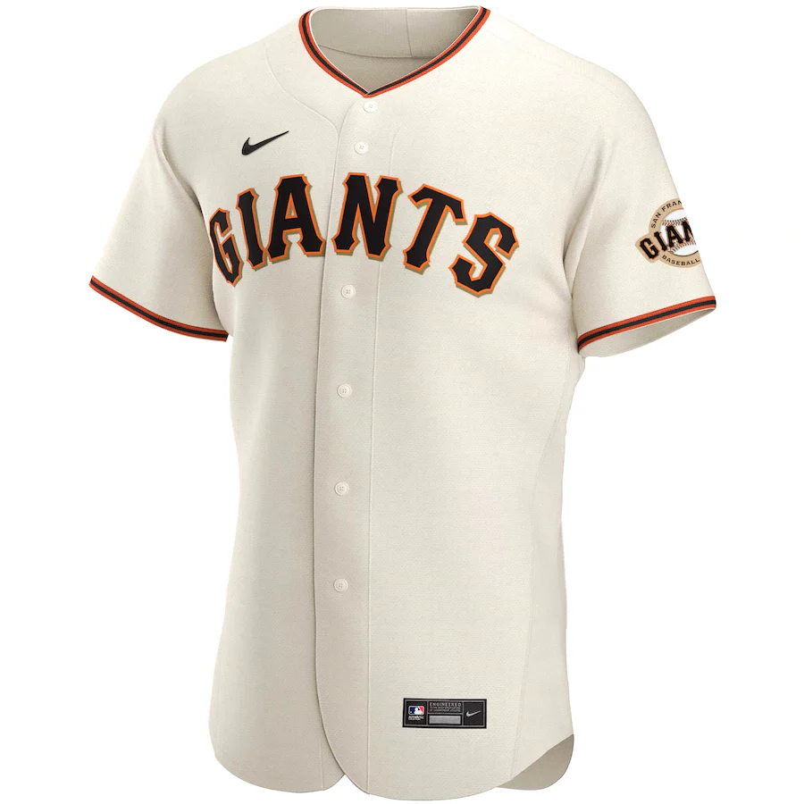 Nike Men's San Francisco Giants Home Authentic Team Logo Jersey-Cream