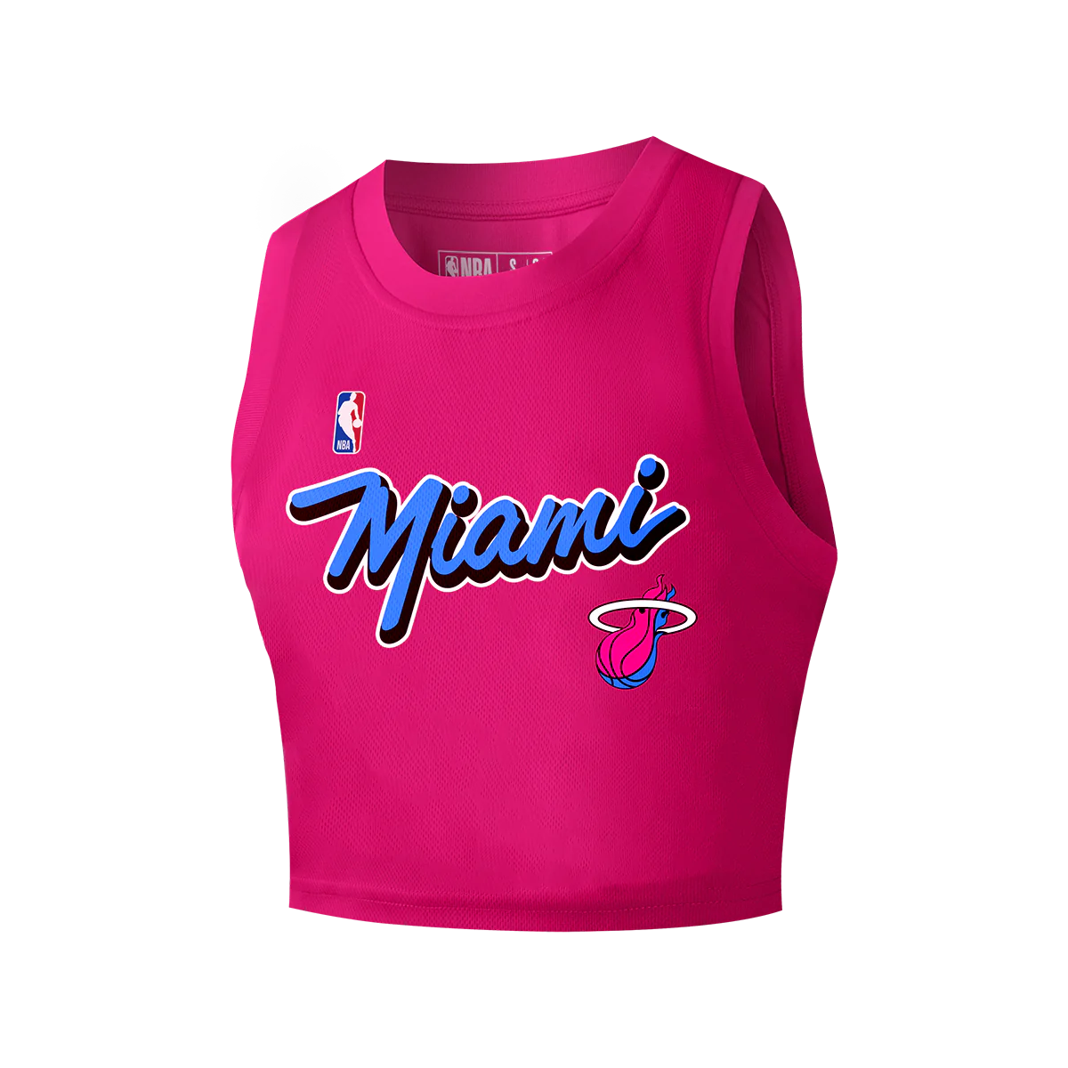 NBA Team Print Cropped Tank - PINK HEAT