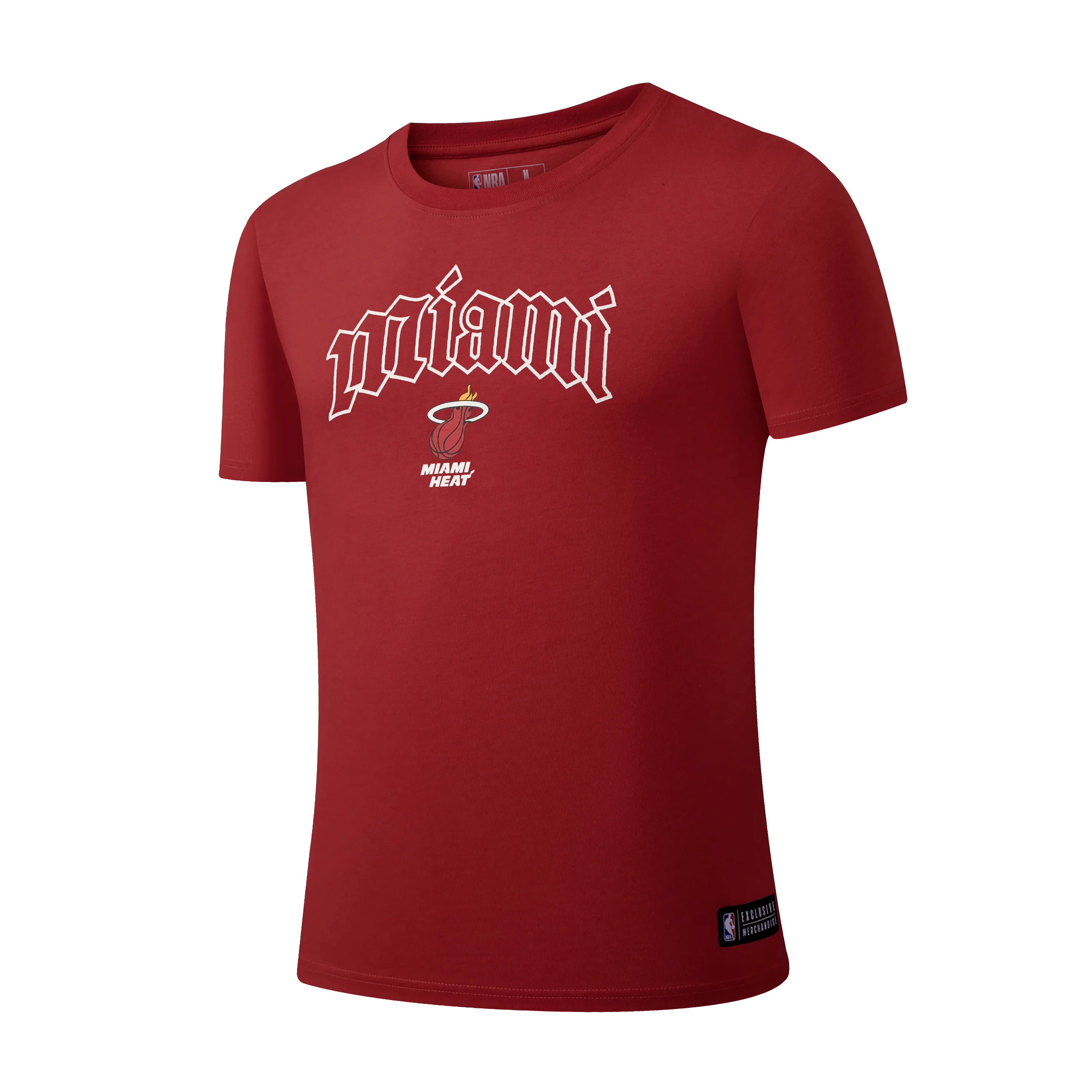 NBA Front Arch Print Regular Fit T-Shirt - Miami Heat