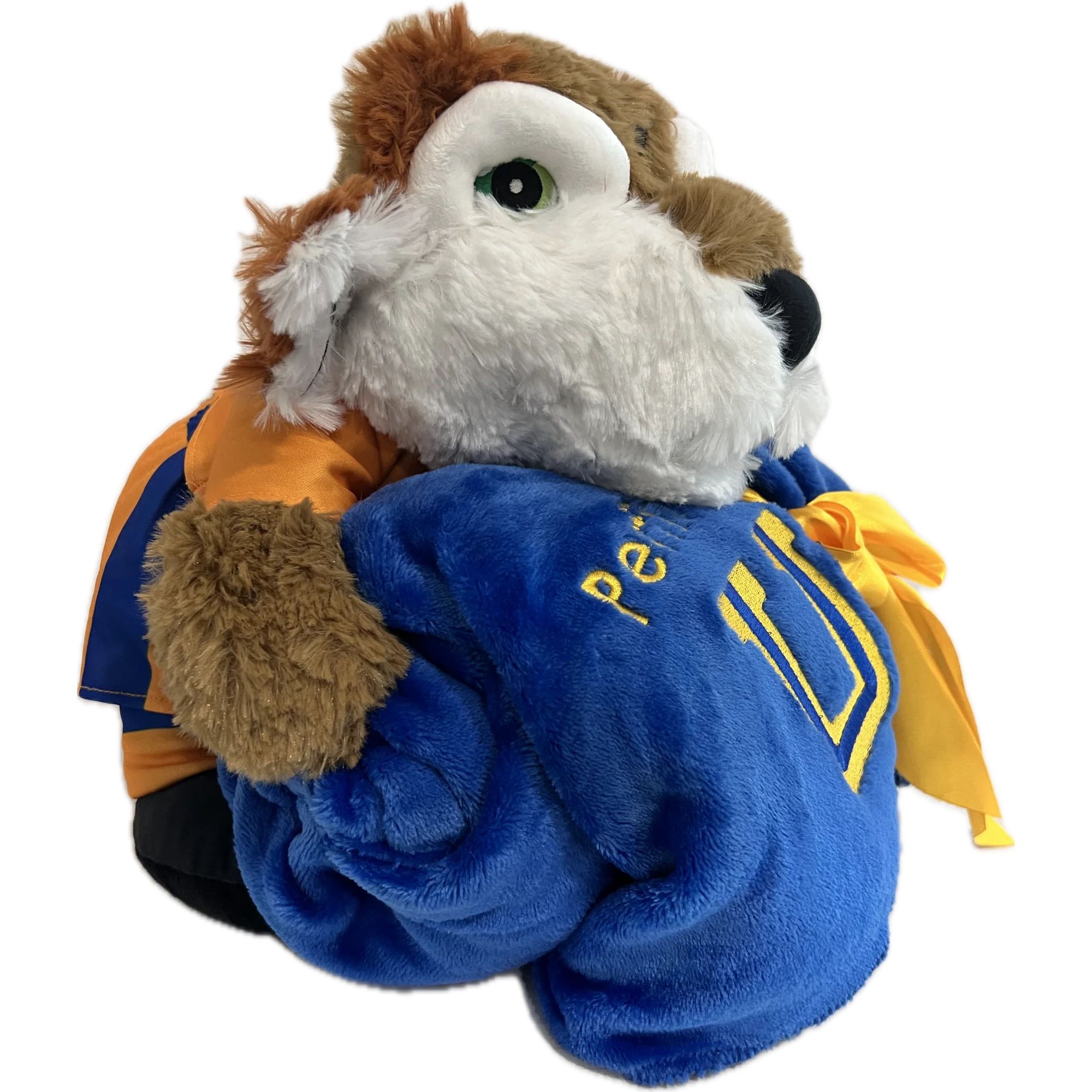 TIGRE PELUCHE 26CM CAFE CON FRAZADA