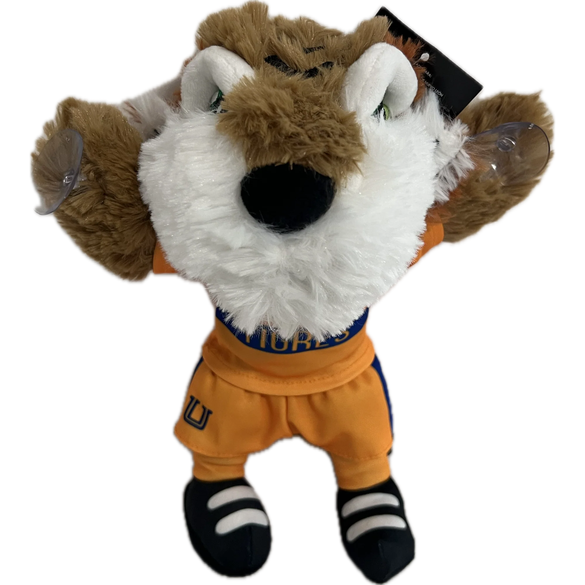 TIGRE PELUCHE VENTOSAS 25CM CAFE