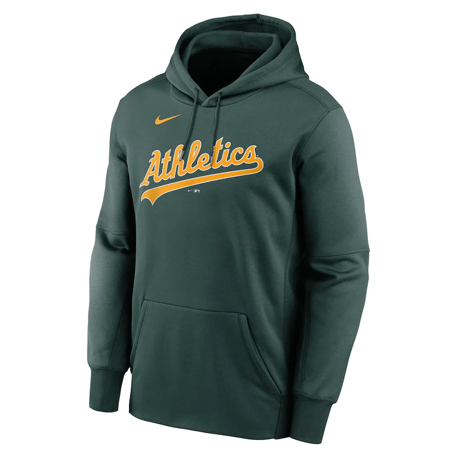 Oakland Athletics Nike Wordmark Therma Performance Pullover Hoodie - Mens