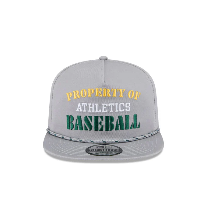 New Era Oakland Athletics Vintage Gray Rope Golfer Snapback Hat-Gray