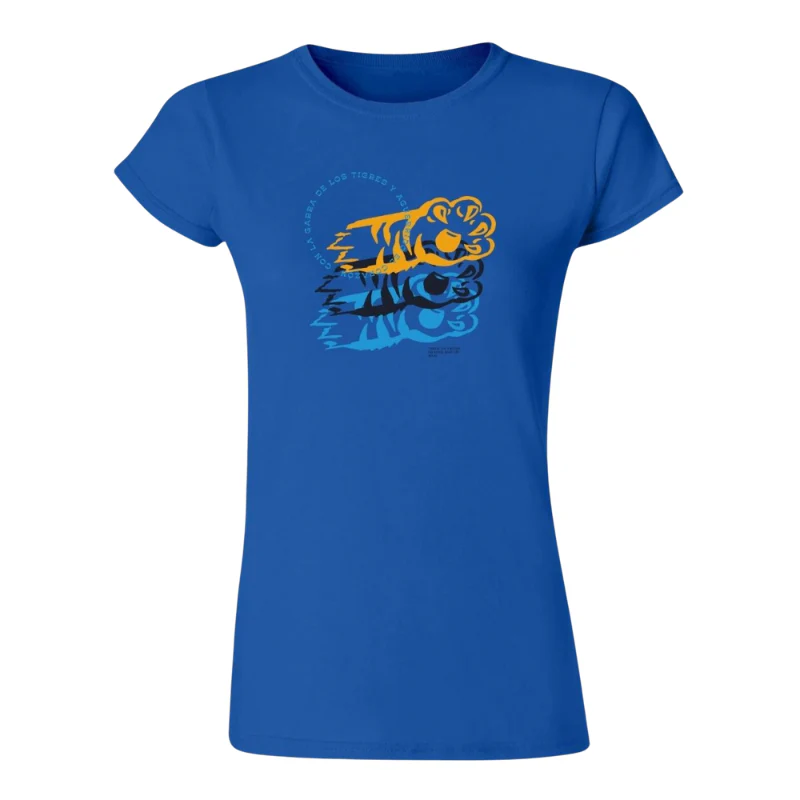 TSHIRT CON LA GARRA DE LOS TIGRES DAMA AZUL