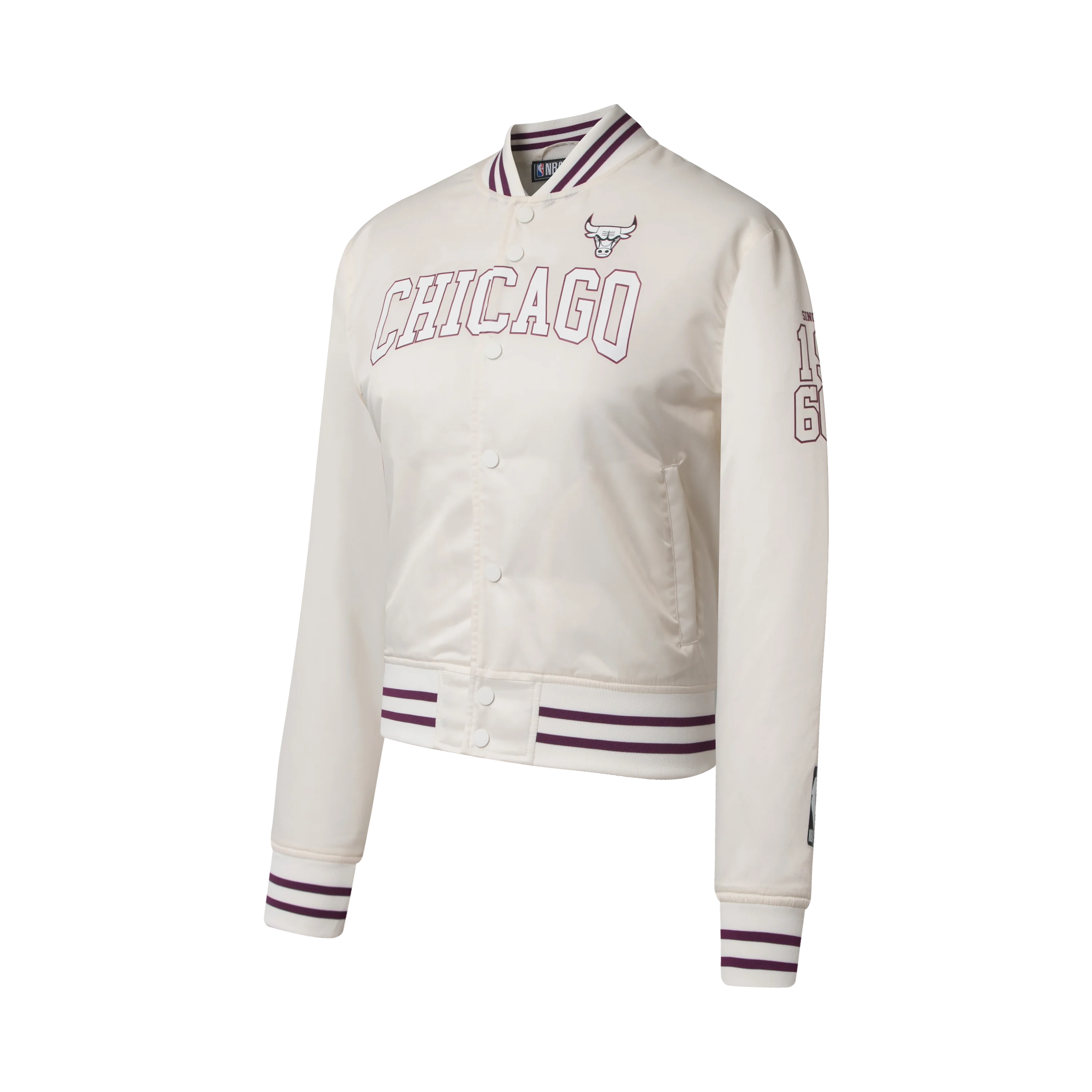 NBA WORDMARK FRONT EMBROIDERY LOOSE FIT BOMBER JACKET - Bulls