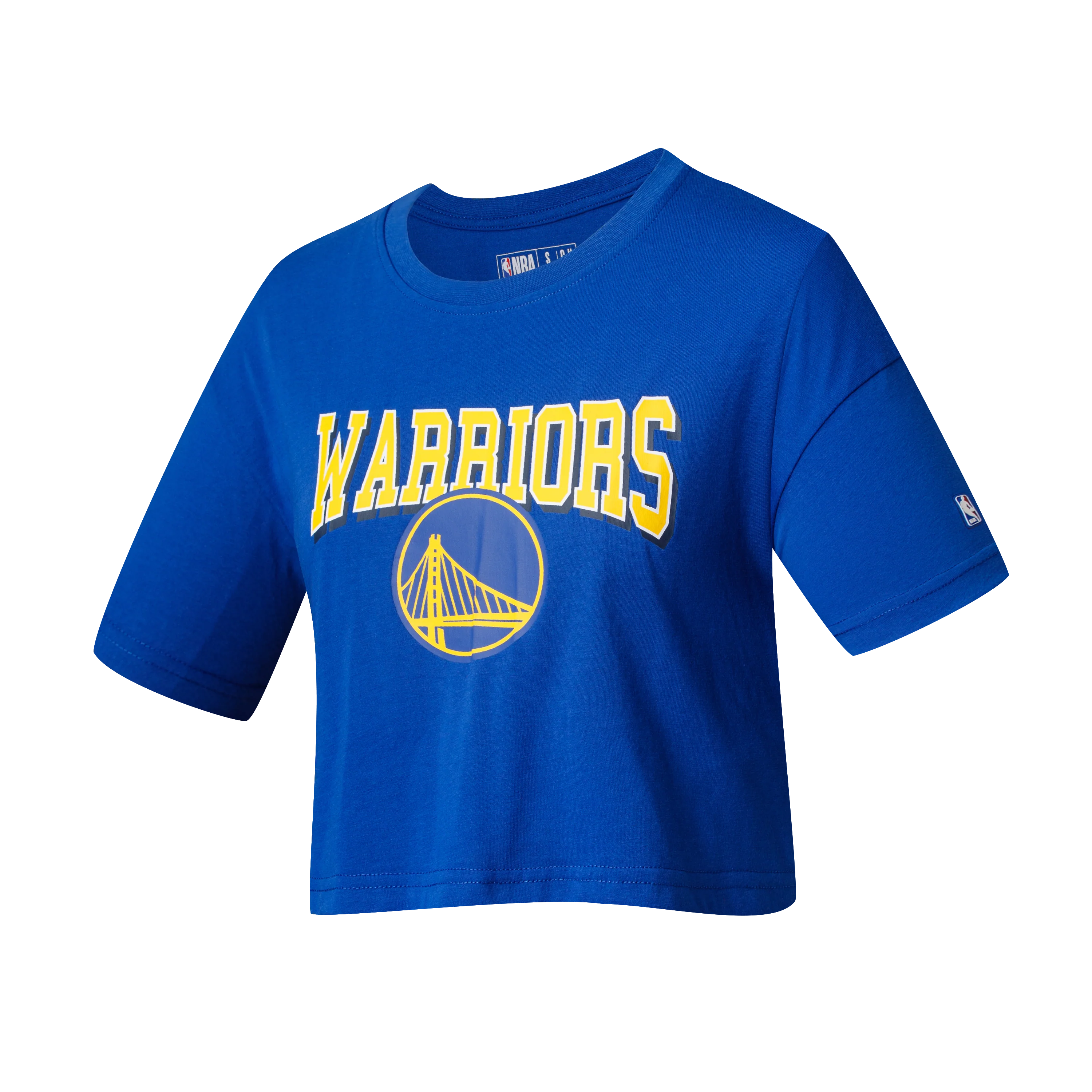 NBA Team Logo Print Boxy Fit Cropped Top - BLUE1, WARRIORS