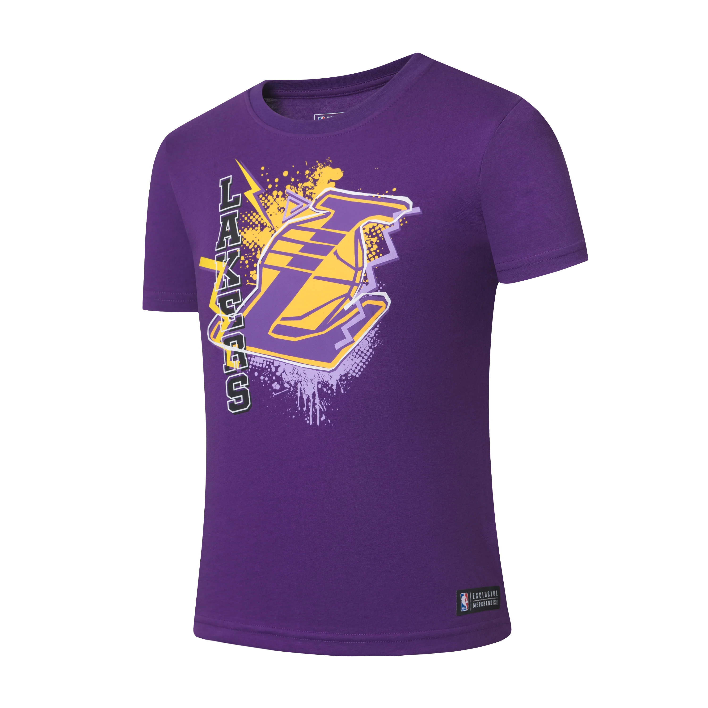 NBA Spray Effect Front Print RF T-Shirt - Los Angeles Lakers