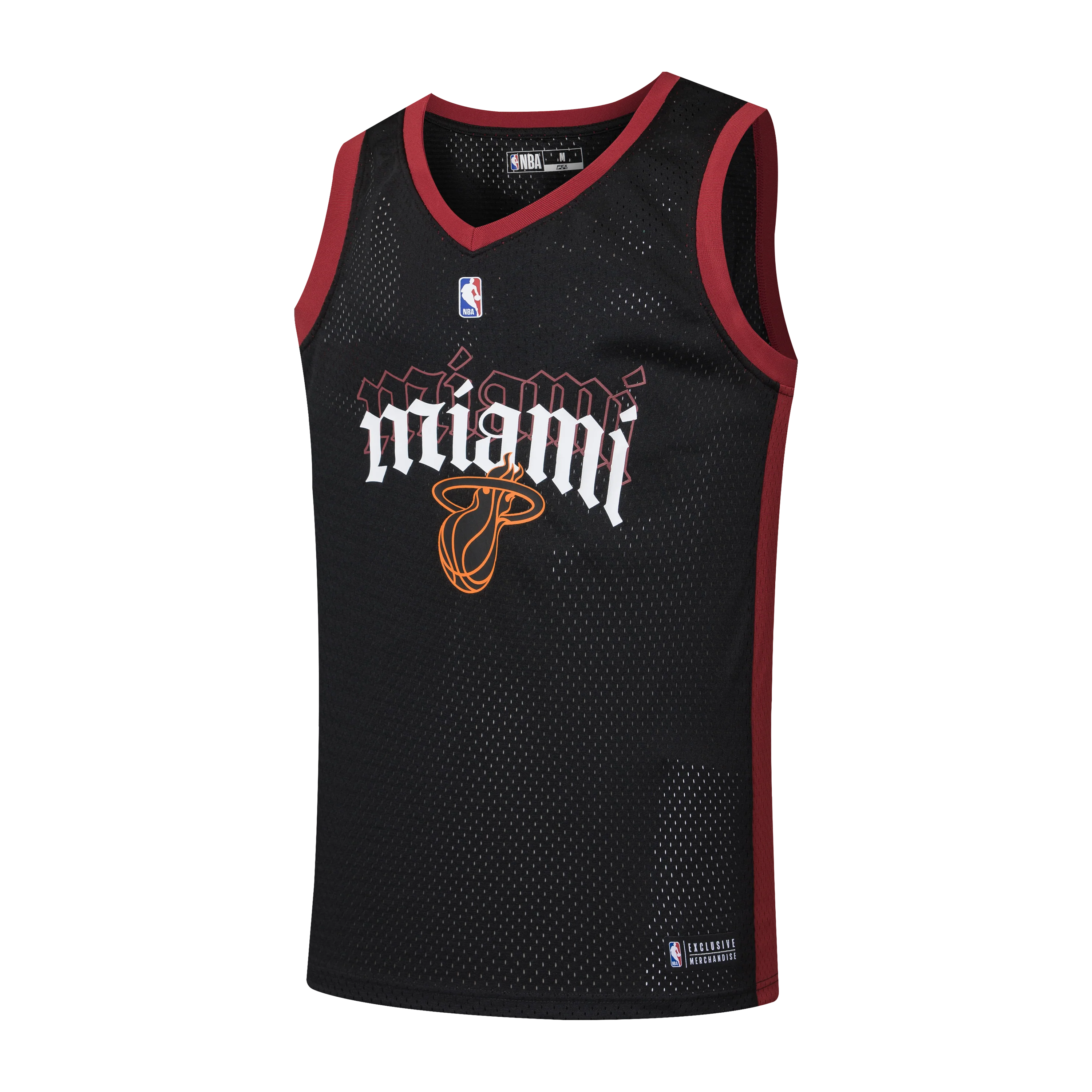NBA Front Arch Print Regular Fit Mesh Tank Top - Miami Heat