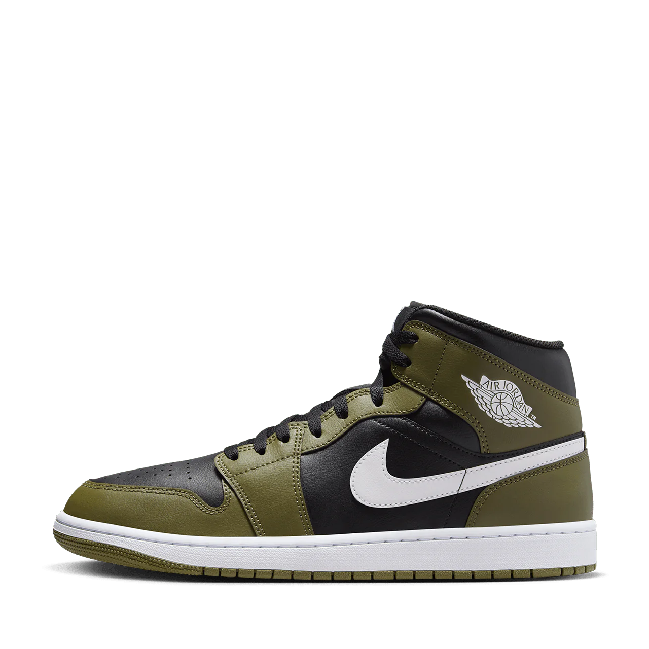 Air Jordan 1 Mid 'Black and Medium Olive'