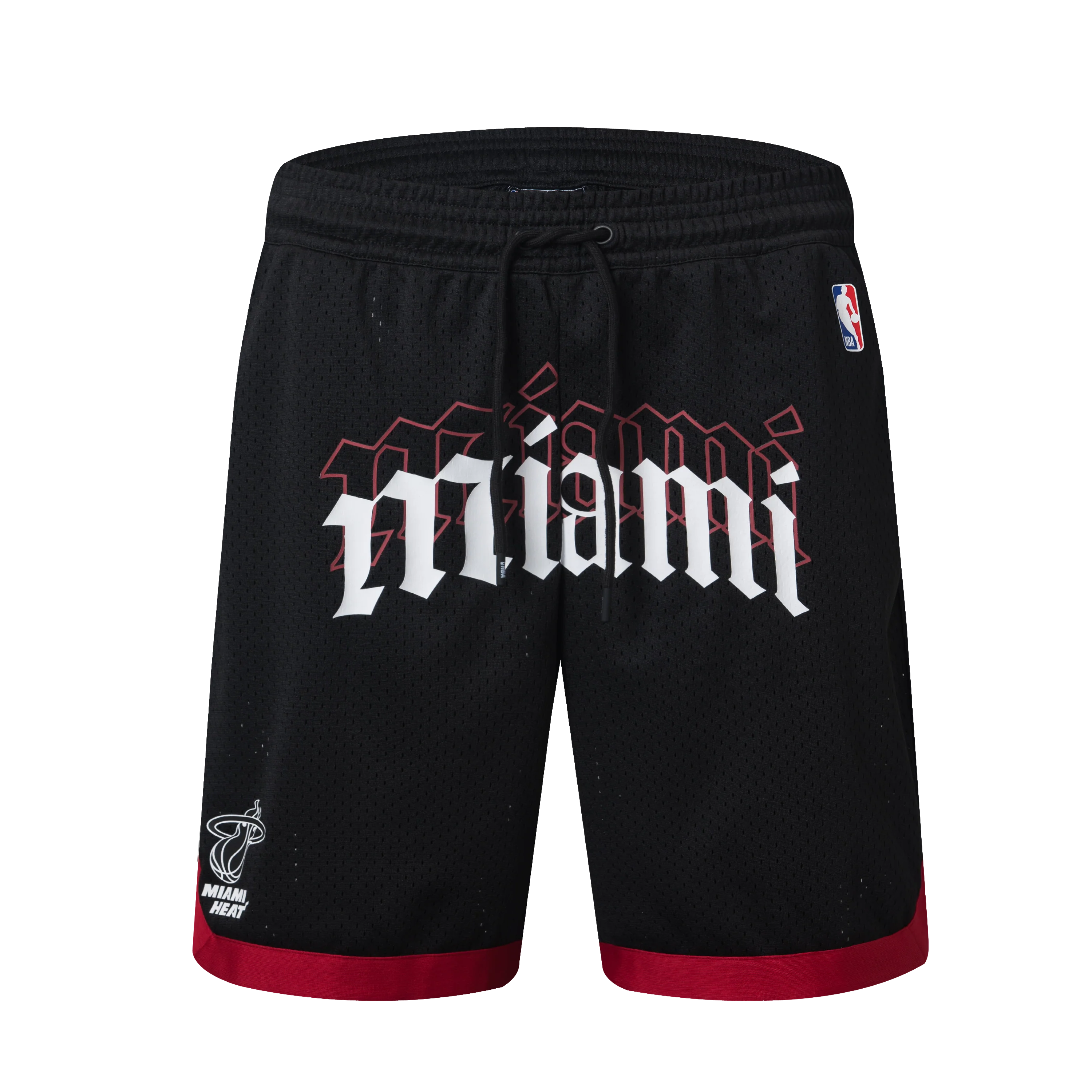 NBA Front Arch Print Regular Fit Mesh Short - Miami Heat