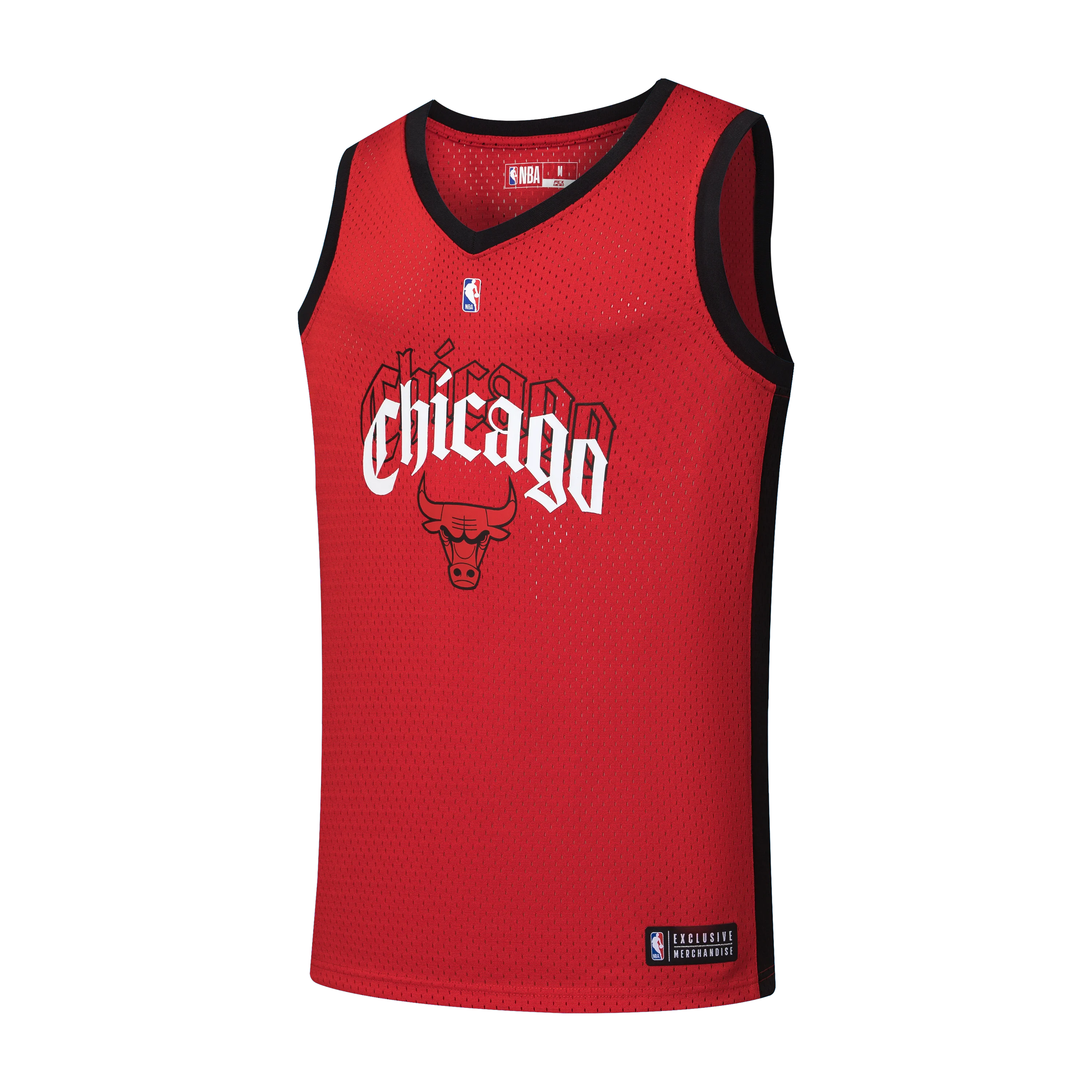 NBA Front Arch Print Regular Fit Mesh Tank Top - Chicago Bulls