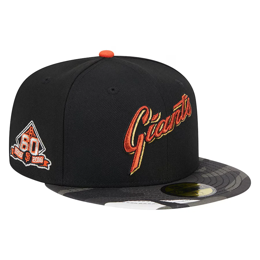 New Era San Francisco Giants 60th Anniversary Side Patch Metallic Camo 59FIFTY Fitted Hat