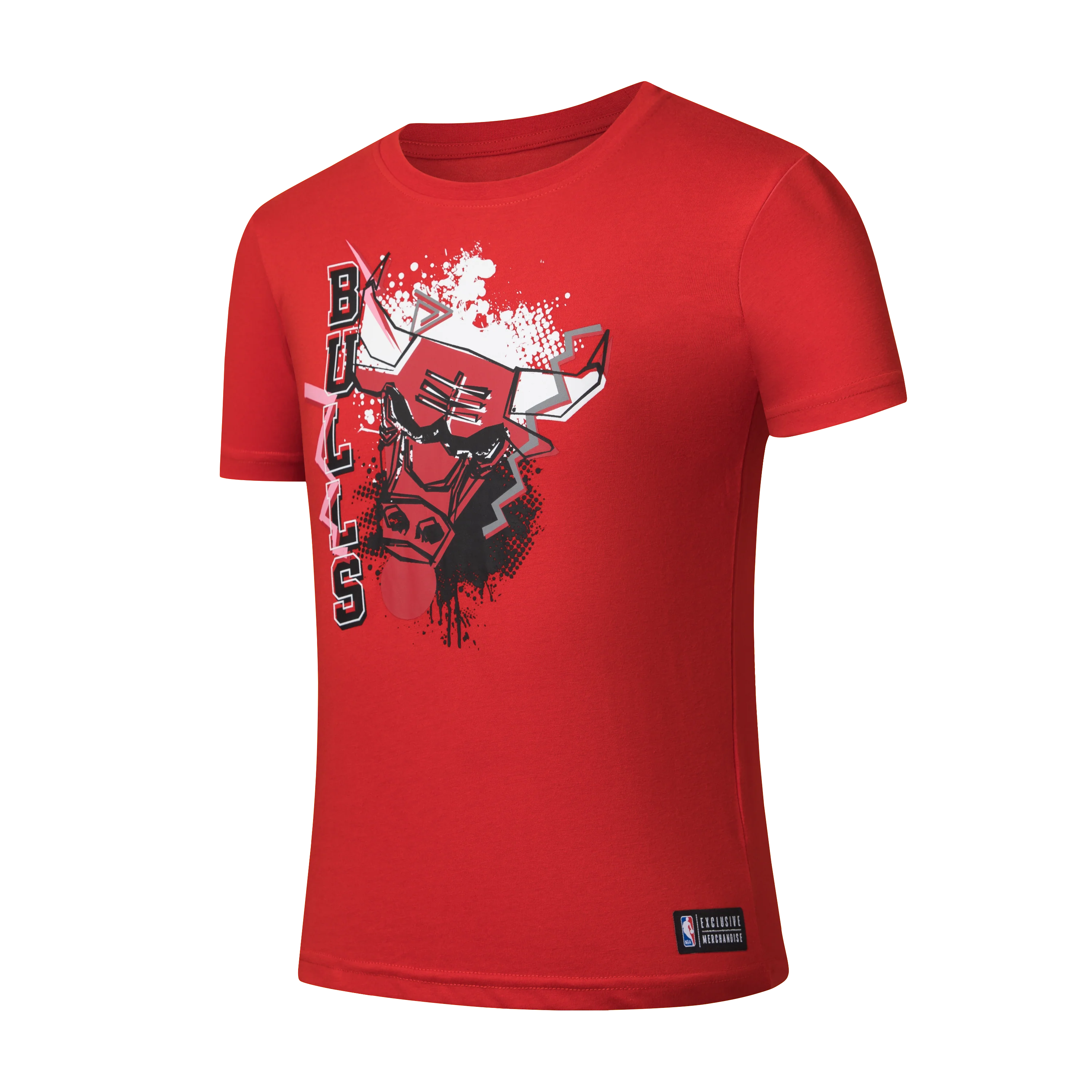 NBA Spray Effect Front Print RF T-Shirt - Chicago Bulls