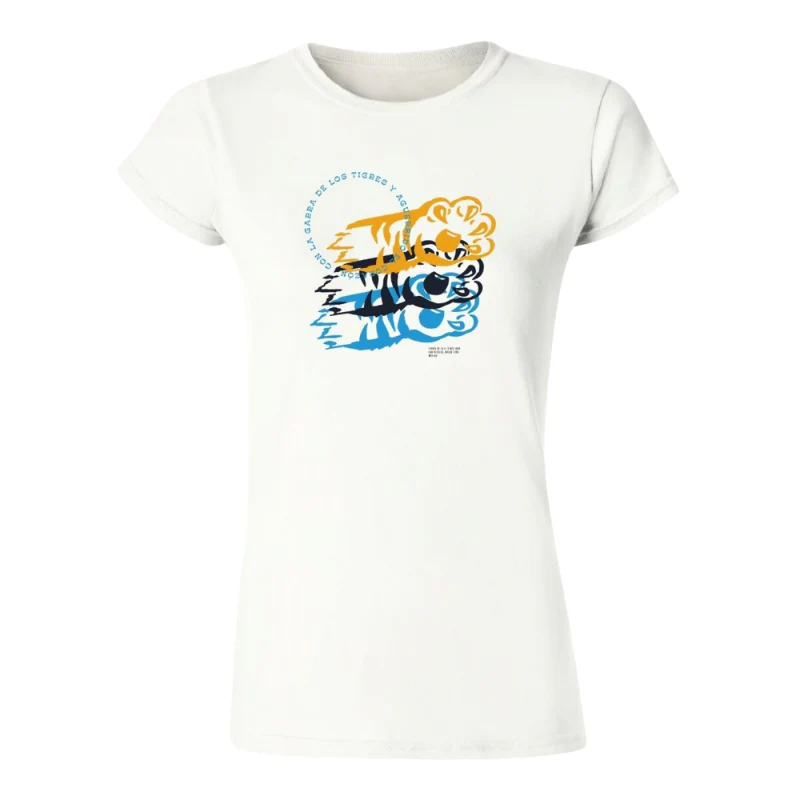 TSHIRT CON LA GARRA DE LOS TIGRES DAMA BLANCA