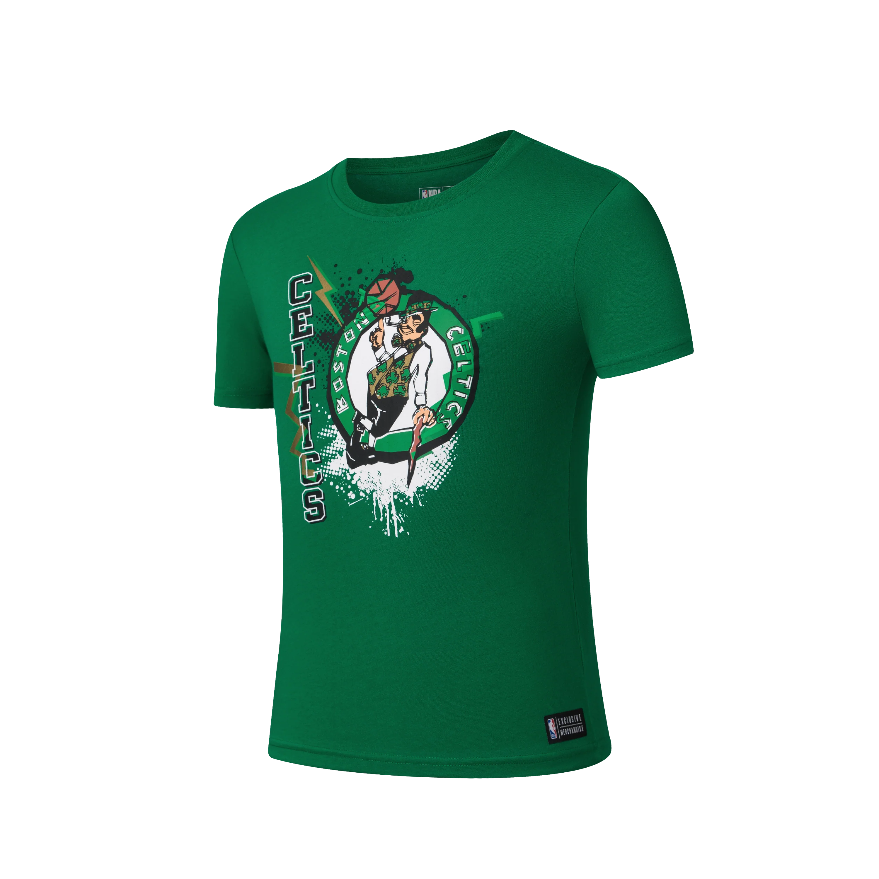 NBA Spray Effect Front Print RF T-Shirt - Boston Celtics
