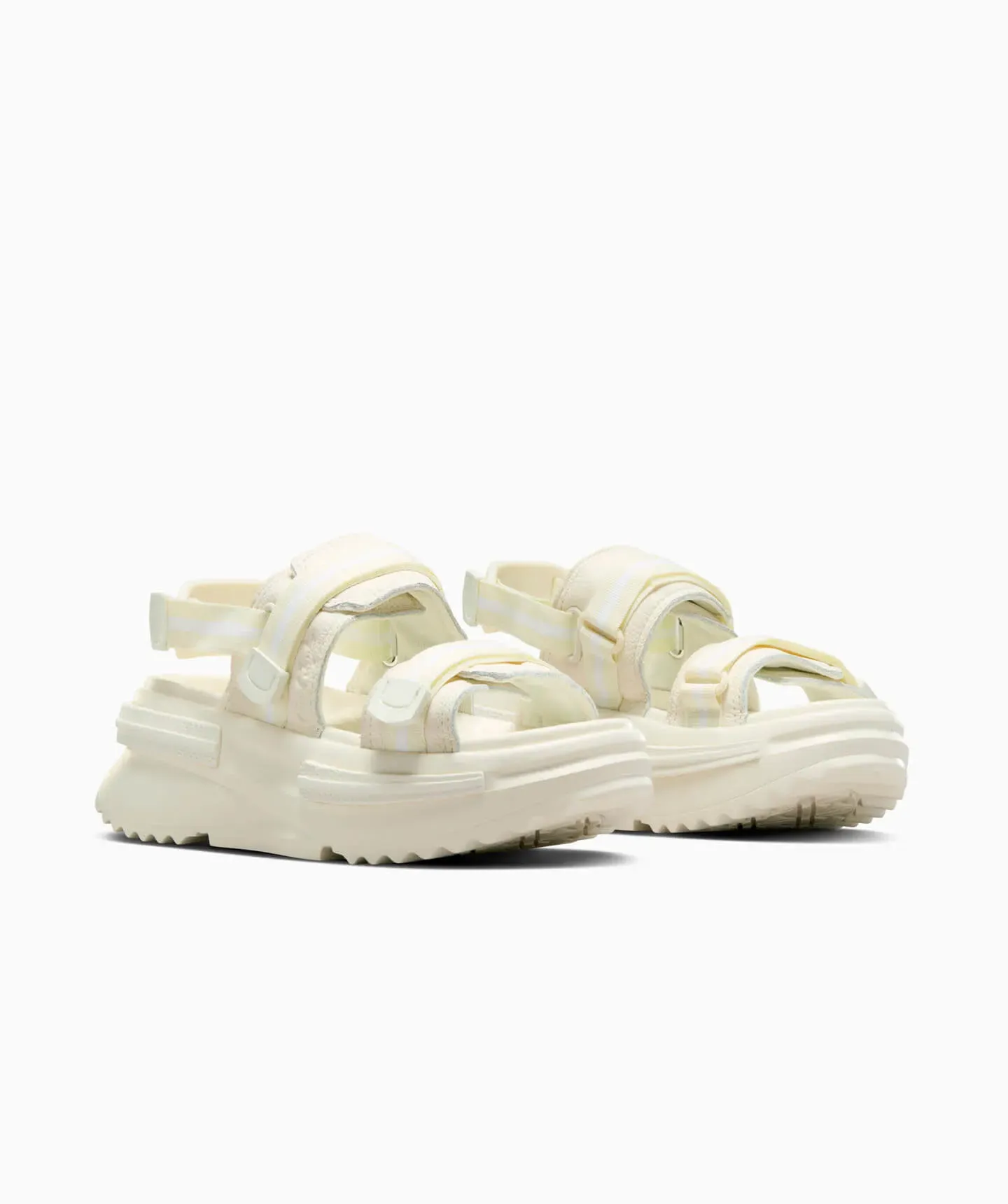 Sandalia Converse de Plataforma Run Star Utility Sandal Blanco Slip On de Piel Unisex
