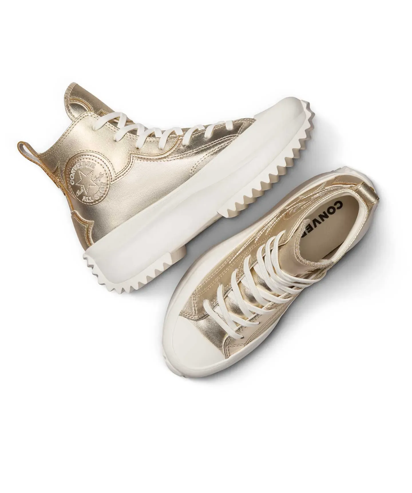 Tenis Converse de Plataforma Run Star Hike Dorados en Bota de Algodón para Mujer