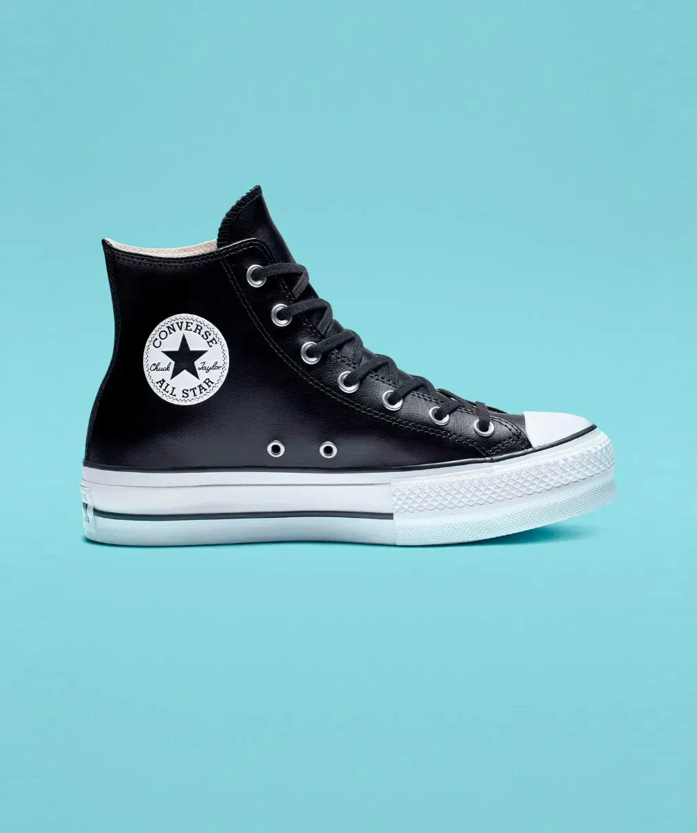 Tenis Converse de Plataforma Lift Negros en Bota de Piel para Mujer