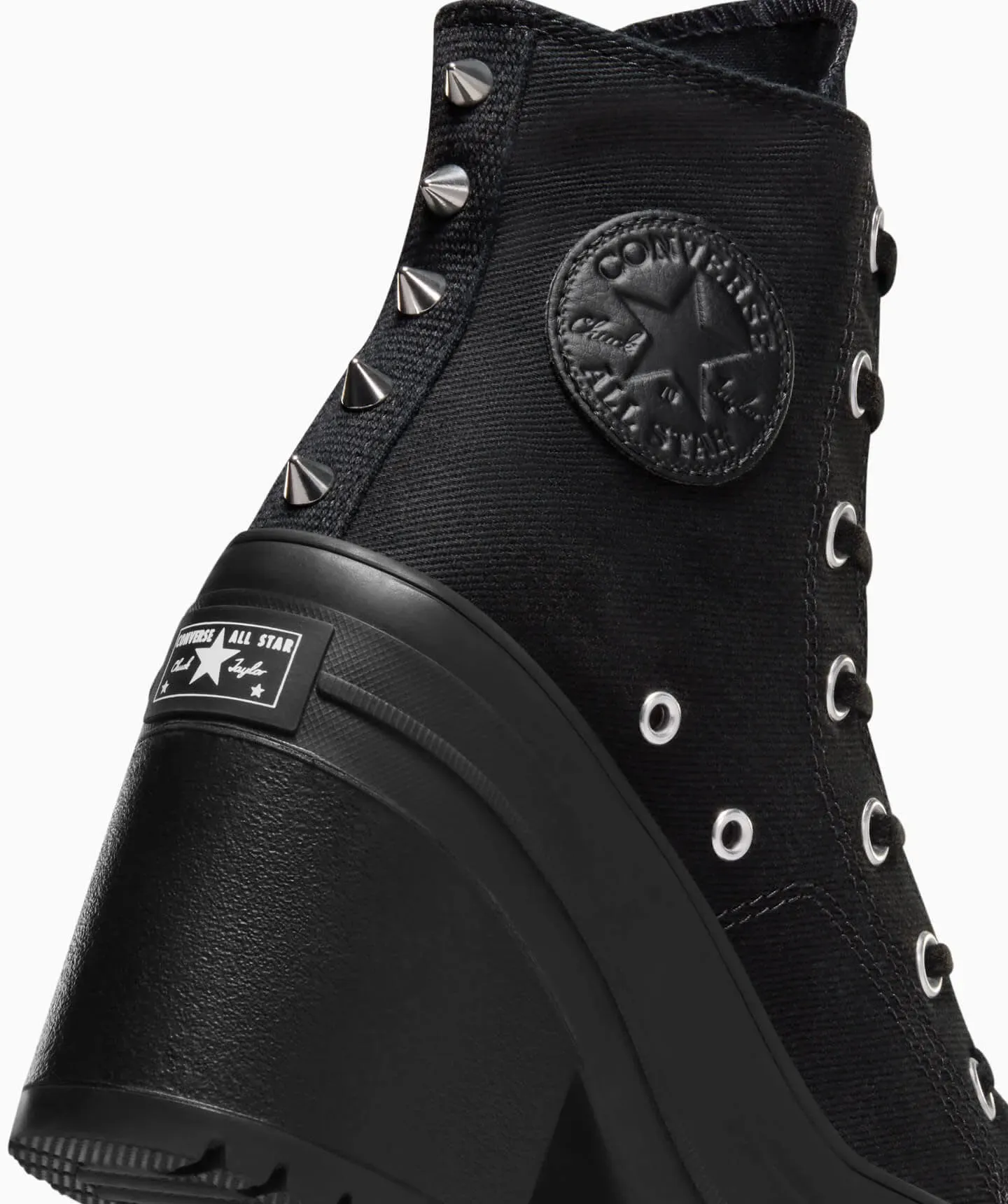 Tenis Converse de Plataforma Chuck 70 De Luxe Heel Negros en Bota de Lona para Mujer