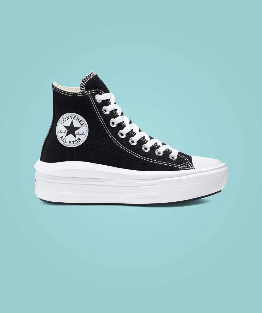 Tenis Converse de Plataforma Move Negros en Bota de Lona para Mujer