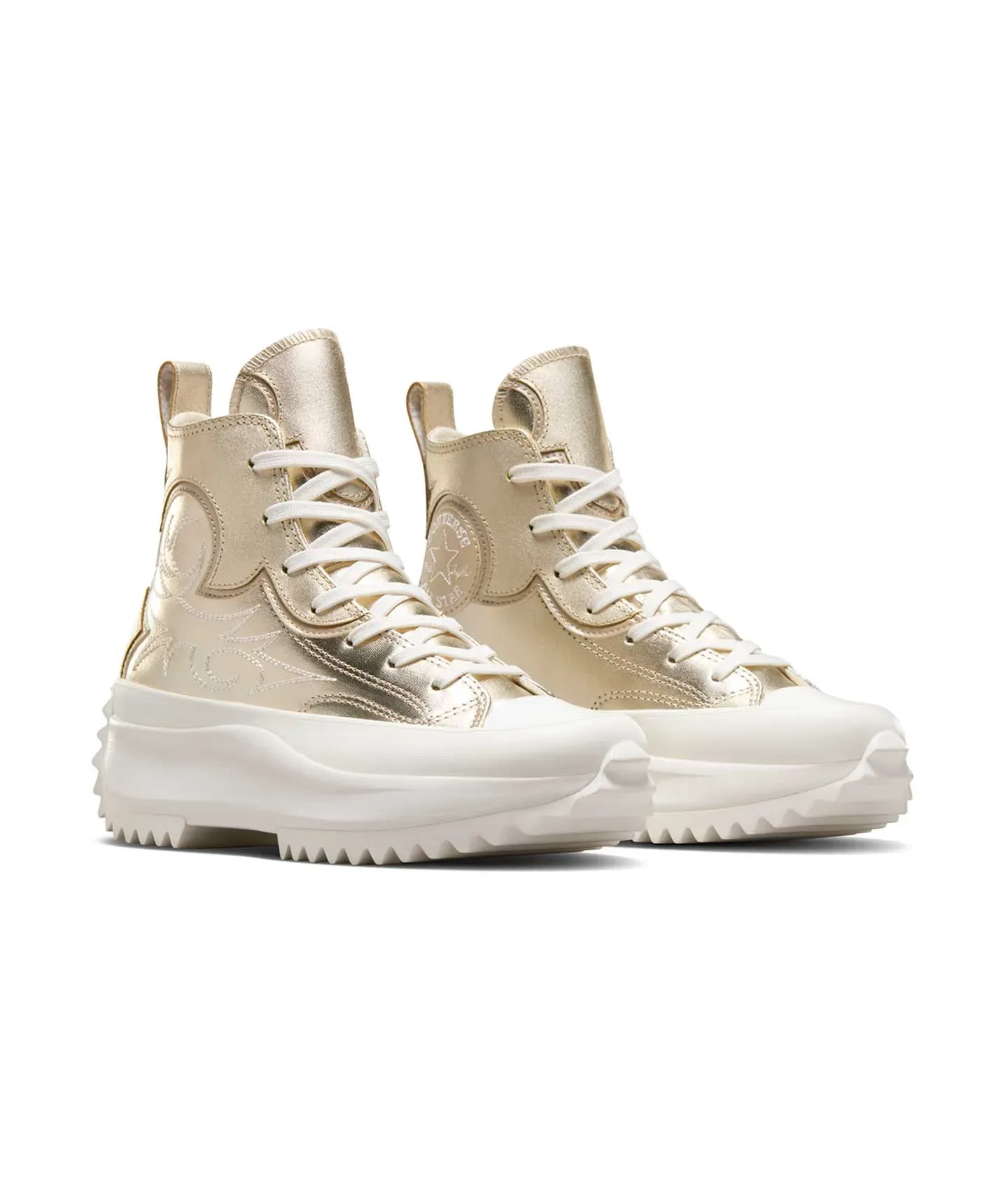 Tenis Converse de Plataforma Run Star Hike Dorados en Bota de Algodón para Mujer