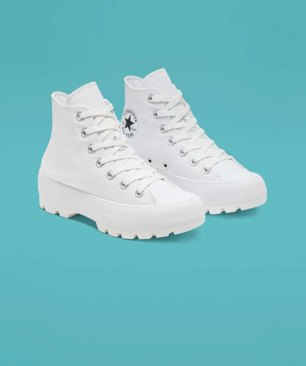 Tenis Converse de Plataforma Lugged Blancos en Bota de Lona para Mujer