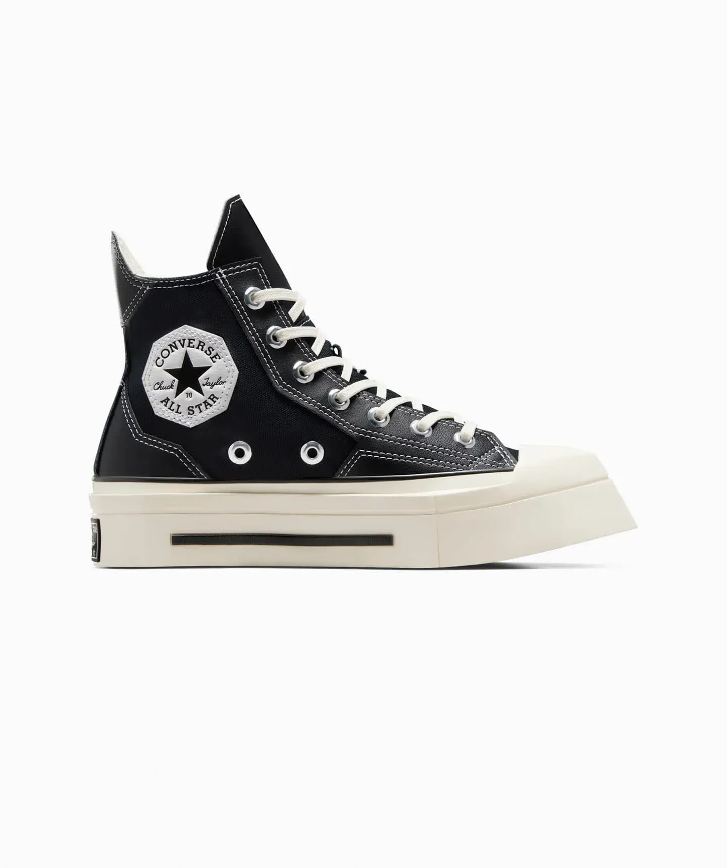 Tenis Converse de Plataforma Chuck 70 De Luxe Squared Negros en Bota de Lona para Mujer