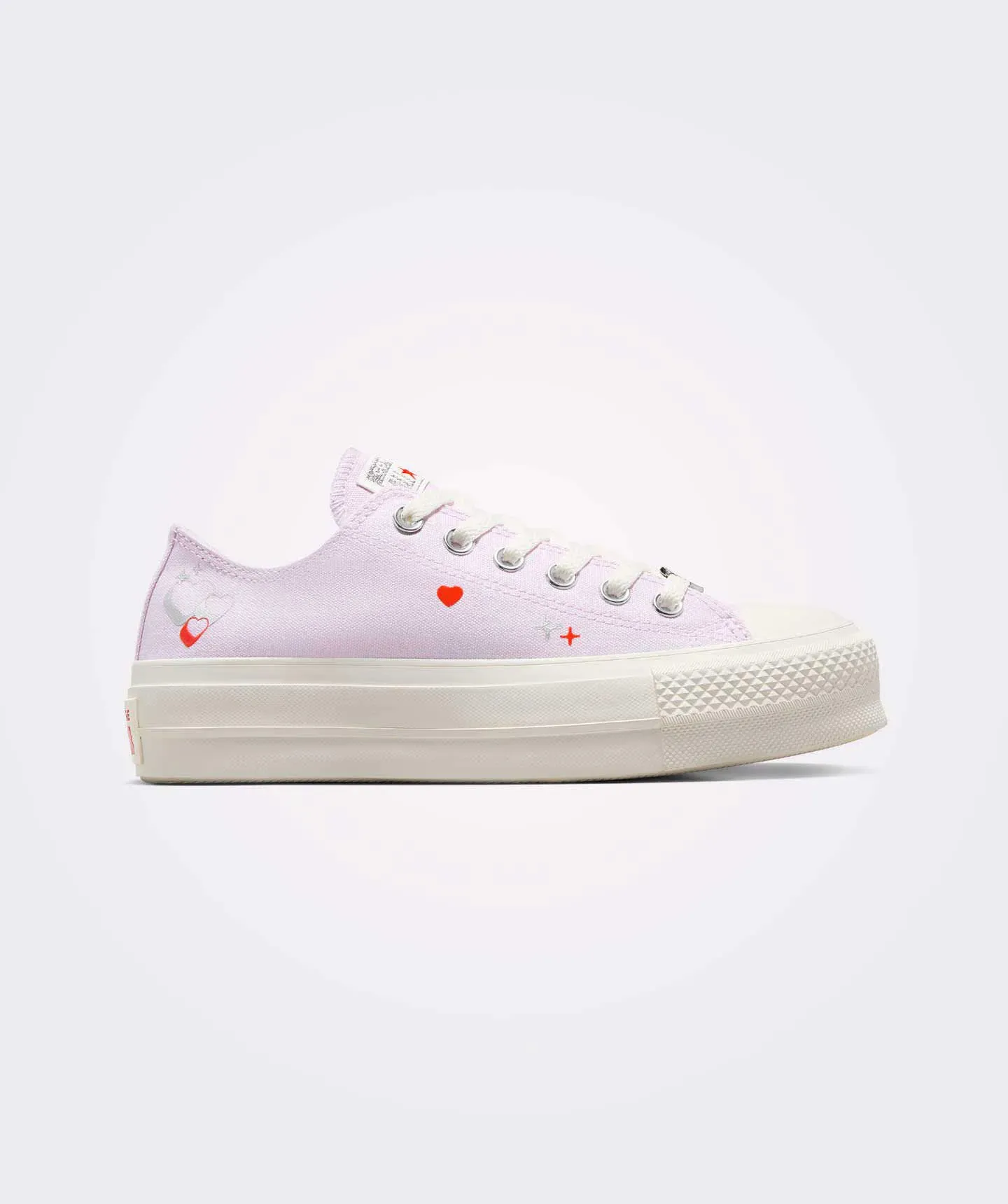 Tenis Converse San Valentín de Plataforma Lift Lilas en Choclo de Textil para Mujer