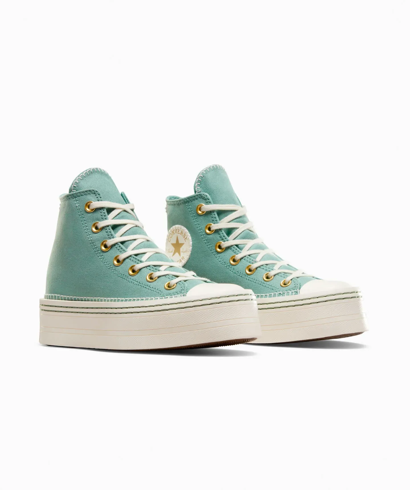 Tenis Converse de Plataforma Modern Lift Verdes en Bota de Lona para Mujer