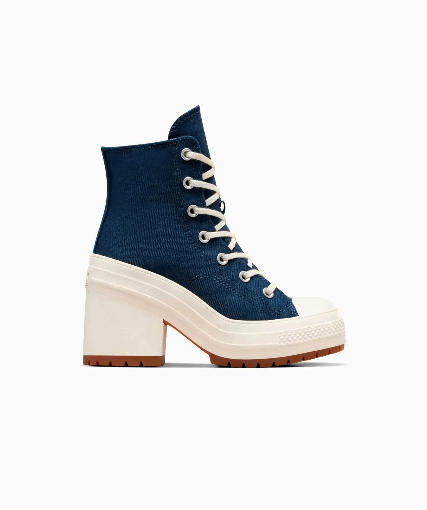 Tenis Converse de Plataforma Chuck 70 De Luxe Heel Azul Marino en Bota de Algodón para Mujer