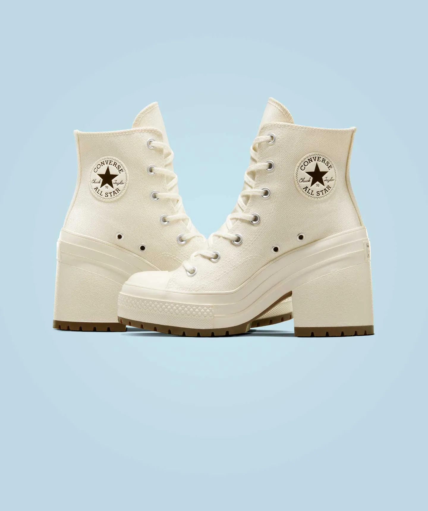 Tenis Converse Chuck 70 De Luxe Heel Beige en Bota de Poliéster para Mujer