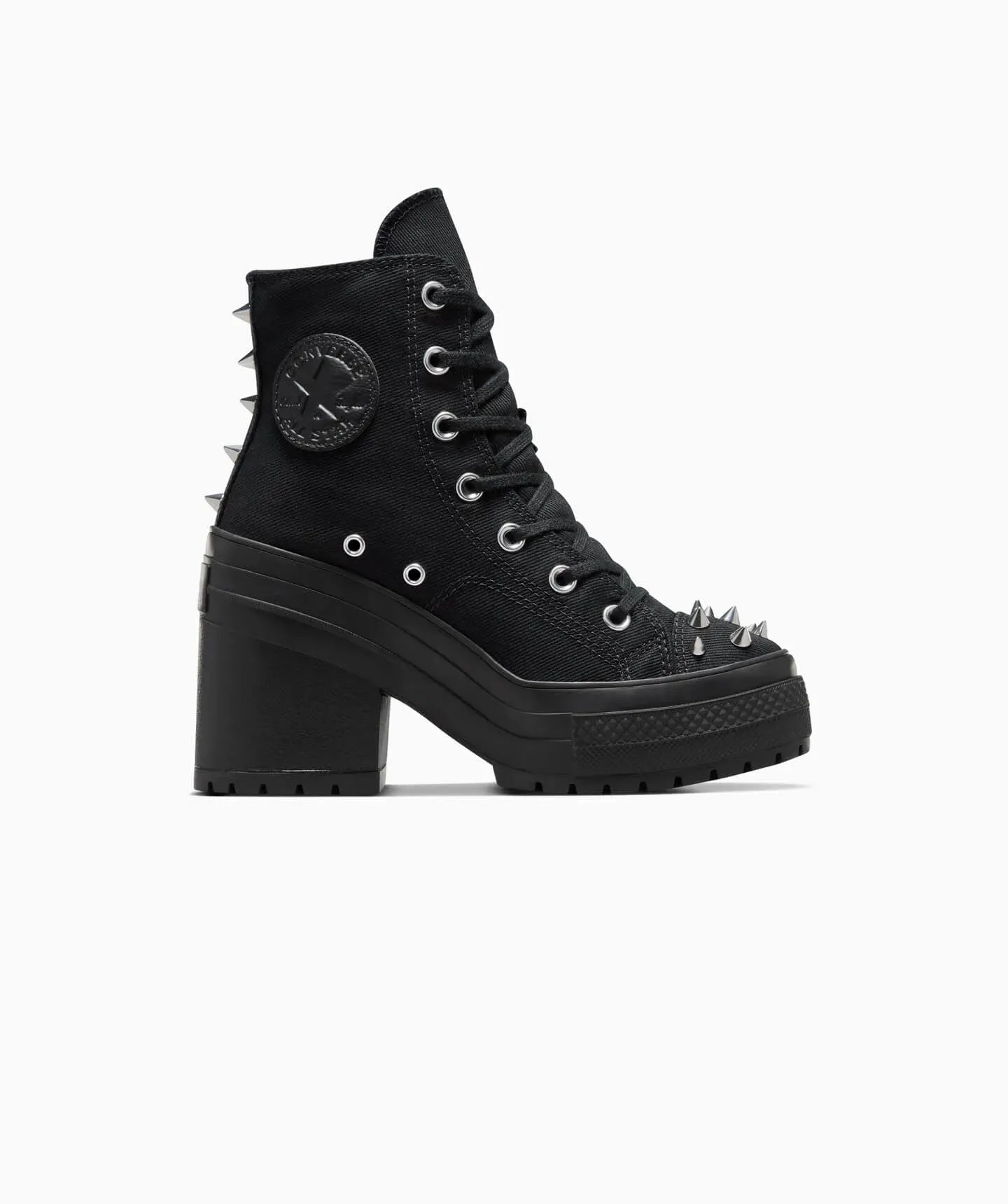 Tenis Converse de Plataforma Chuck 70 De Luxe Heel Negros en Bota de Lona para Mujer