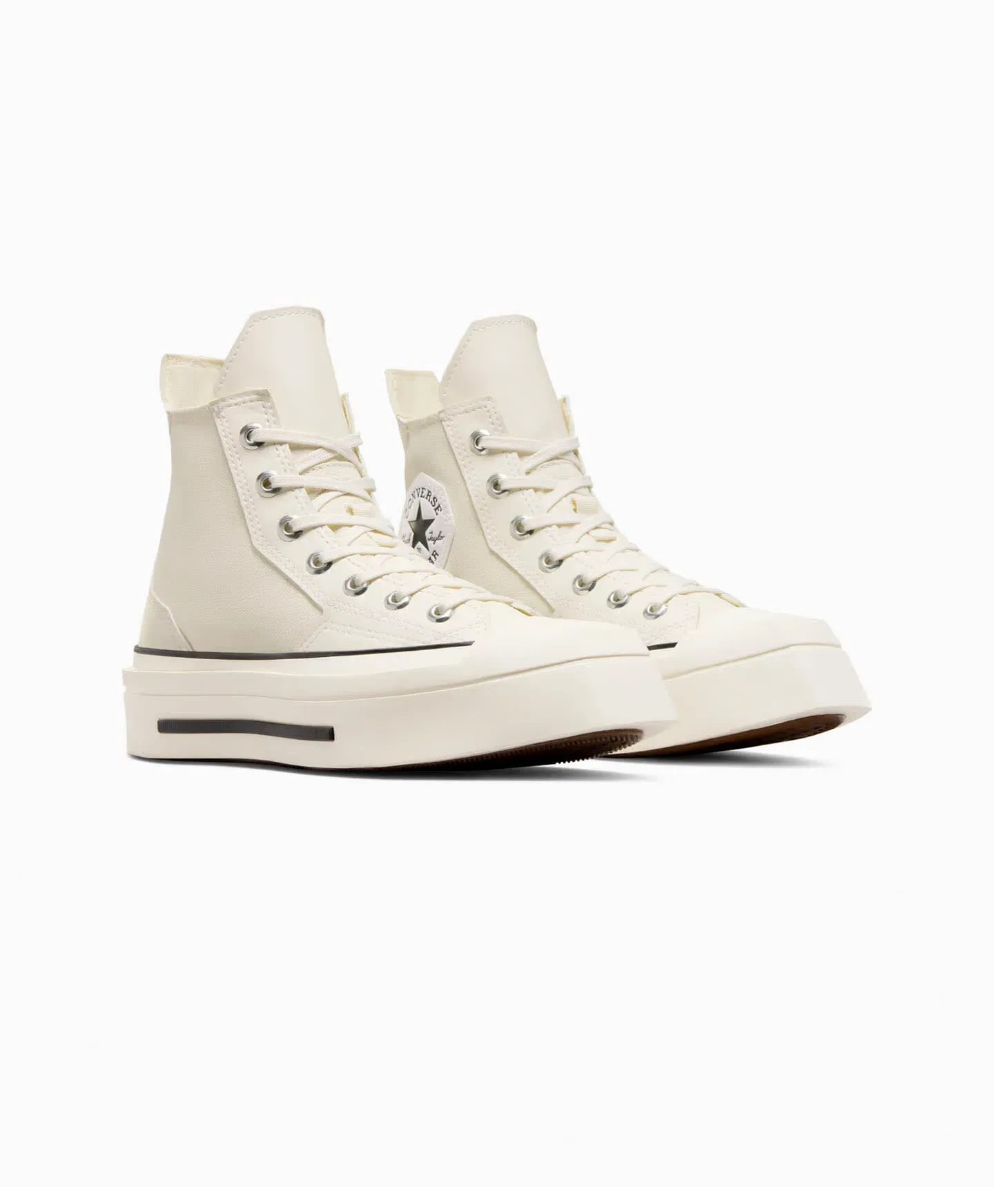 Tenis Converse de Plataforma Chuck 70 De Luxe Squared Blancos en Bota de Lona para Mujer