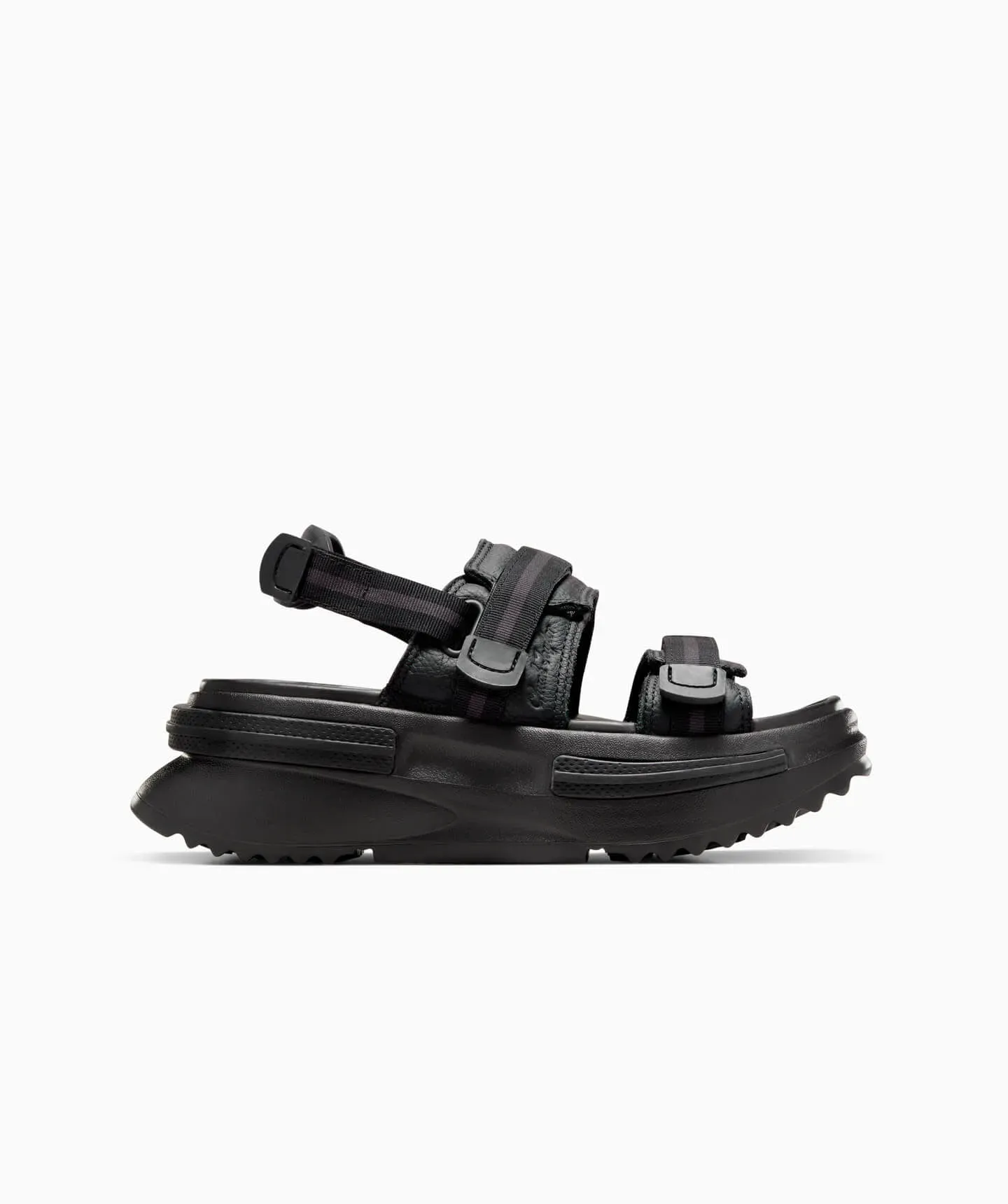 Sandalia Converse de Plataforma Run Star Utility Sandal Negro Slip On de Piel Unisex