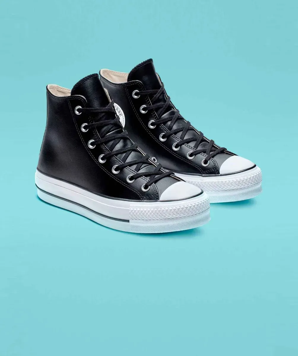 Tenis Converse de Plataforma Lift Negros en Bota de Piel para Mujer