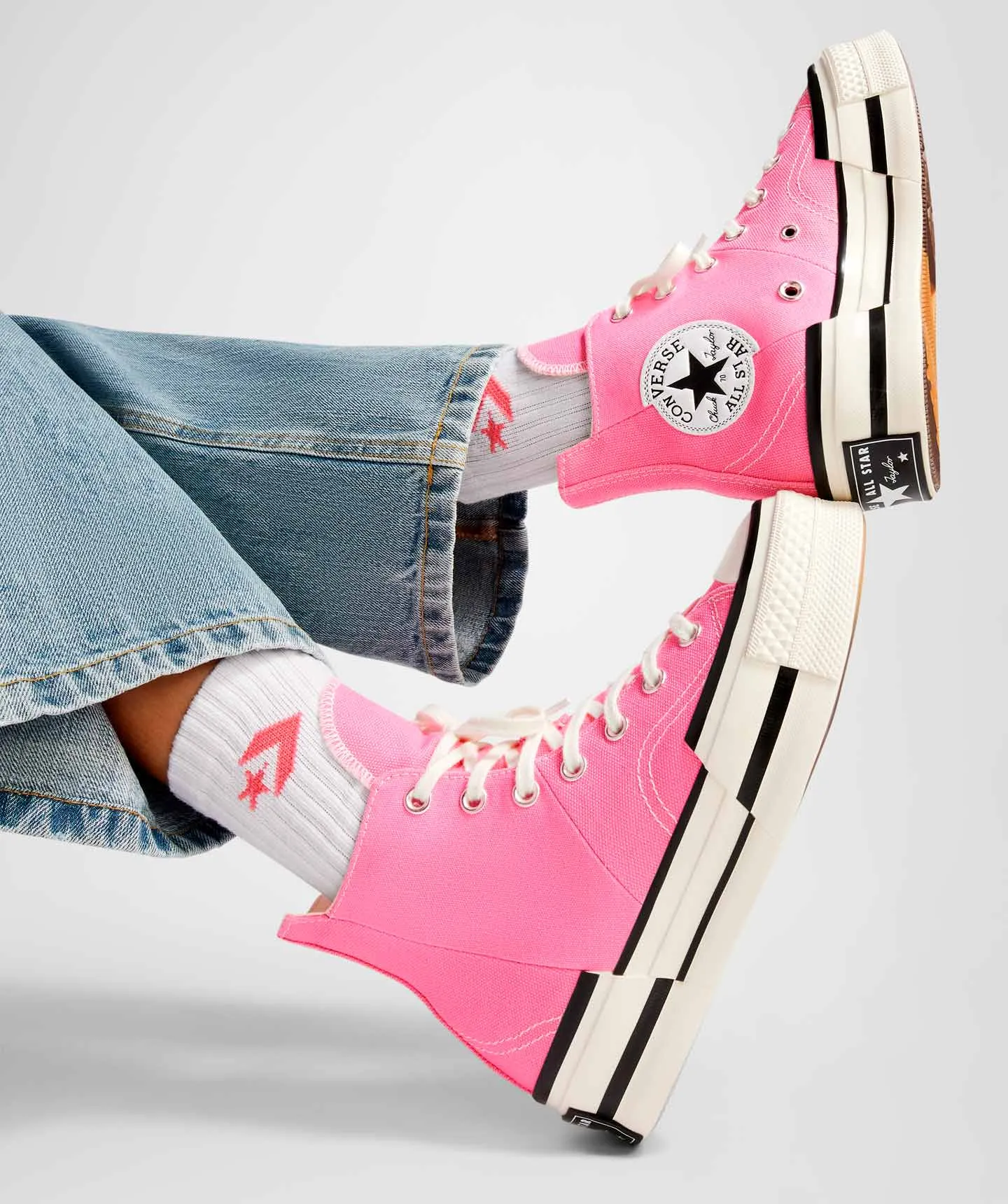 Tenis Converse Chuck 70 Plus Rosas en Bota de Lona para Mujer