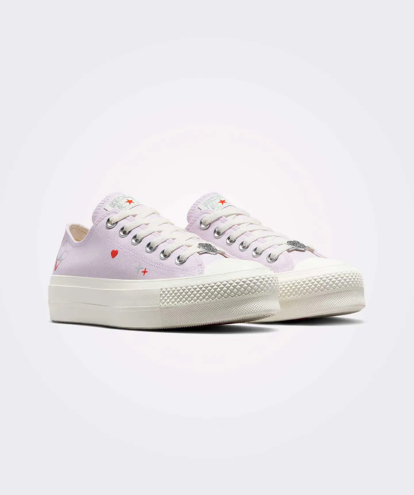 Tenis Converse San Valentín de Plataforma Lift Lilas en Choclo de Textil para Mujer