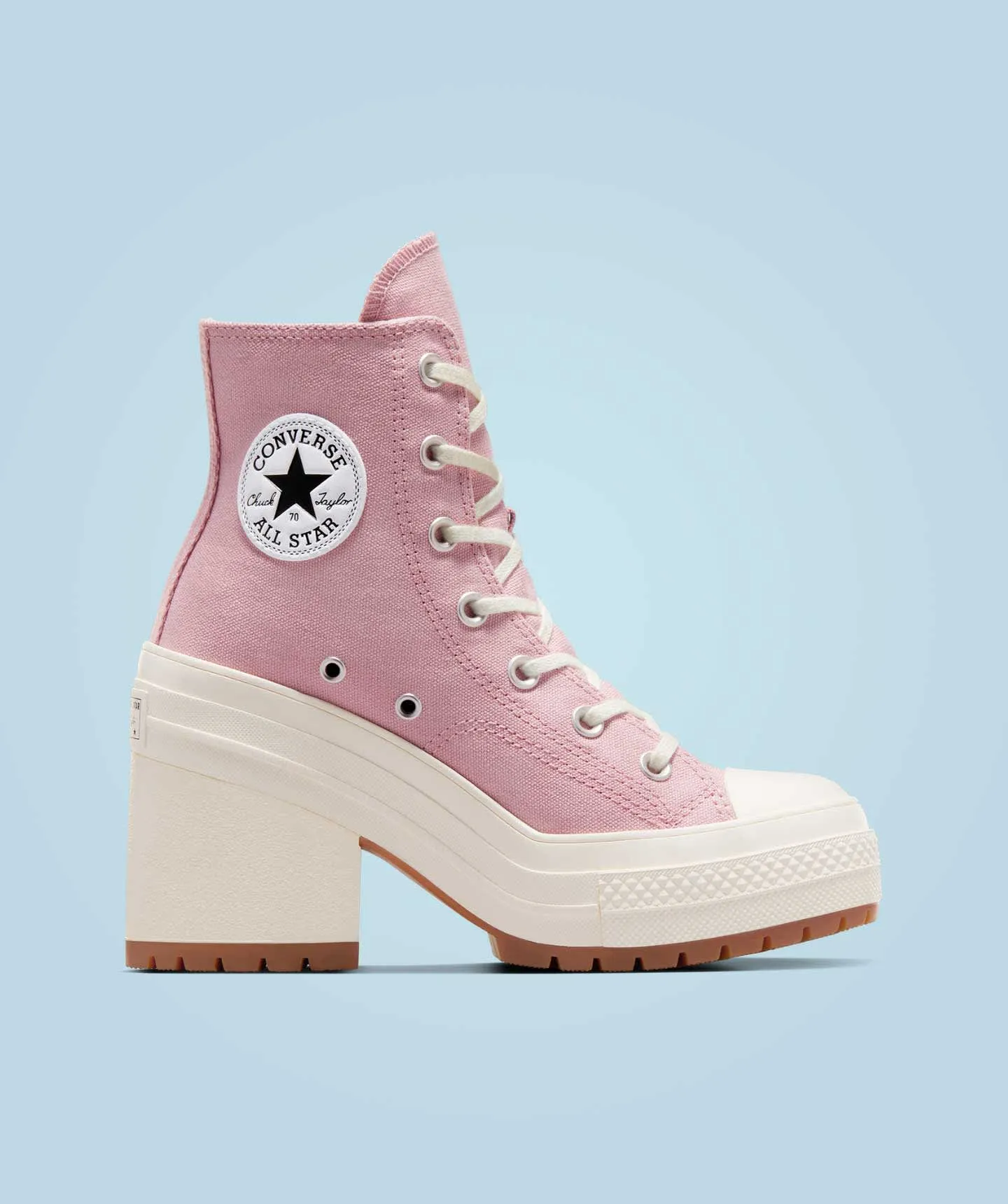Tenis Converse de Plataforma Chuck 70 De Luxe Heel Rosas en Bota de Lona para Mujer