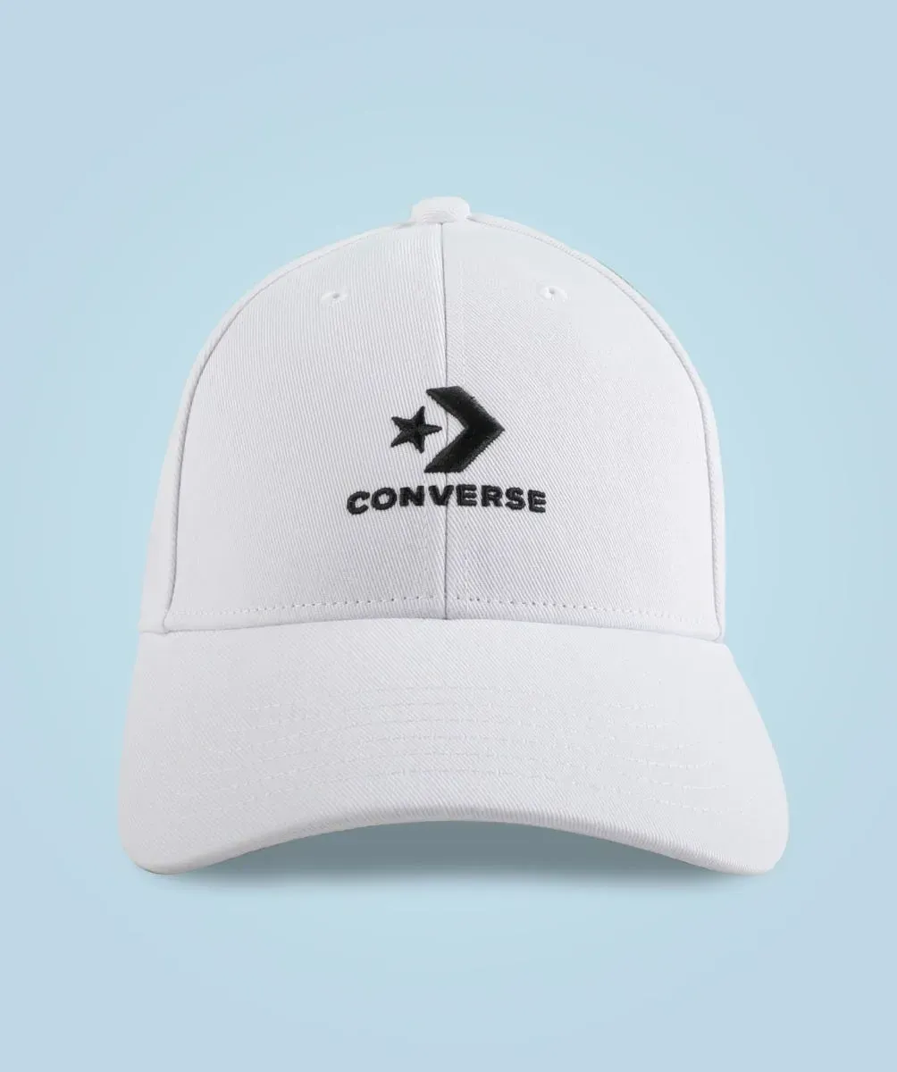 Gorra Converse Star Chevron Blanca con Logo Negro Unisex