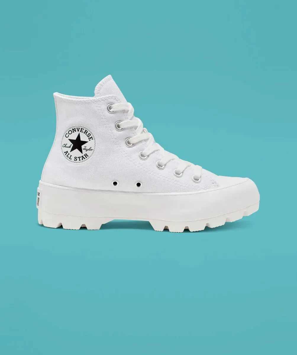 Tenis Converse de Plataforma Lugged Blancos en Bota de Lona para Mujer