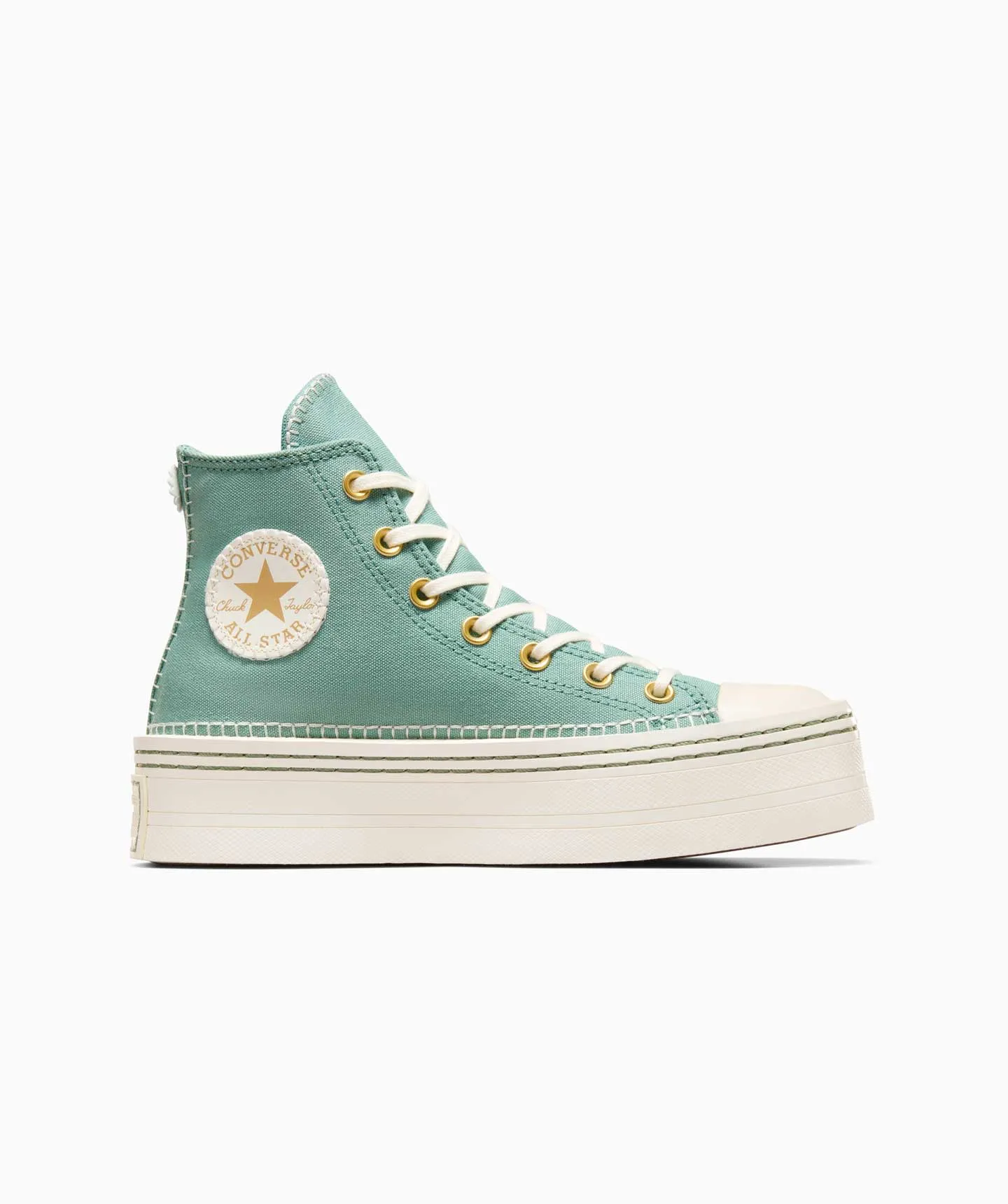 Tenis Converse de Plataforma Modern Lift Verdes en Bota de Lona para Mujer