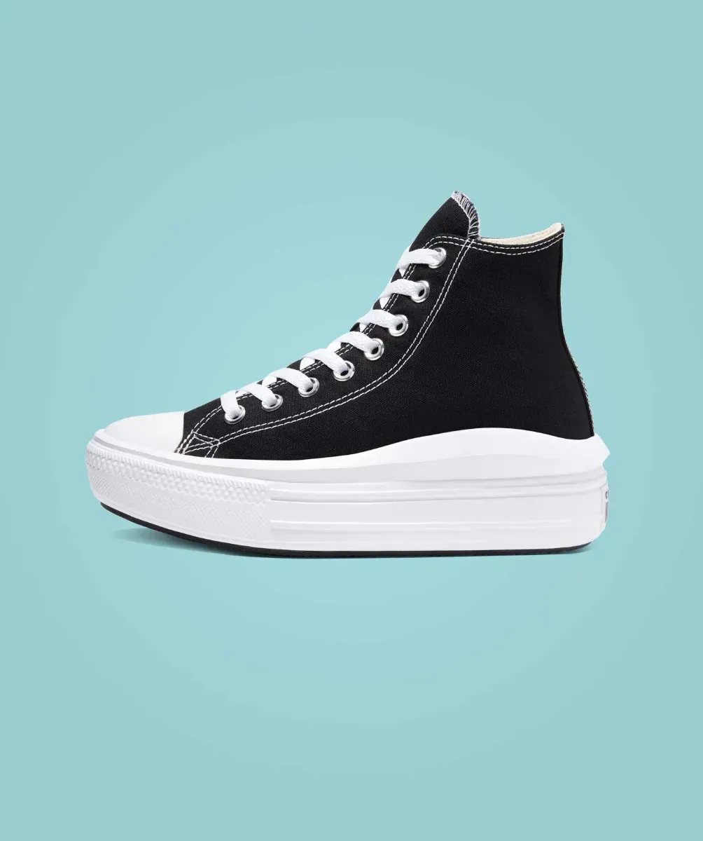 Tenis Converse de Plataforma Move Negros en Bota de Lona para Mujer